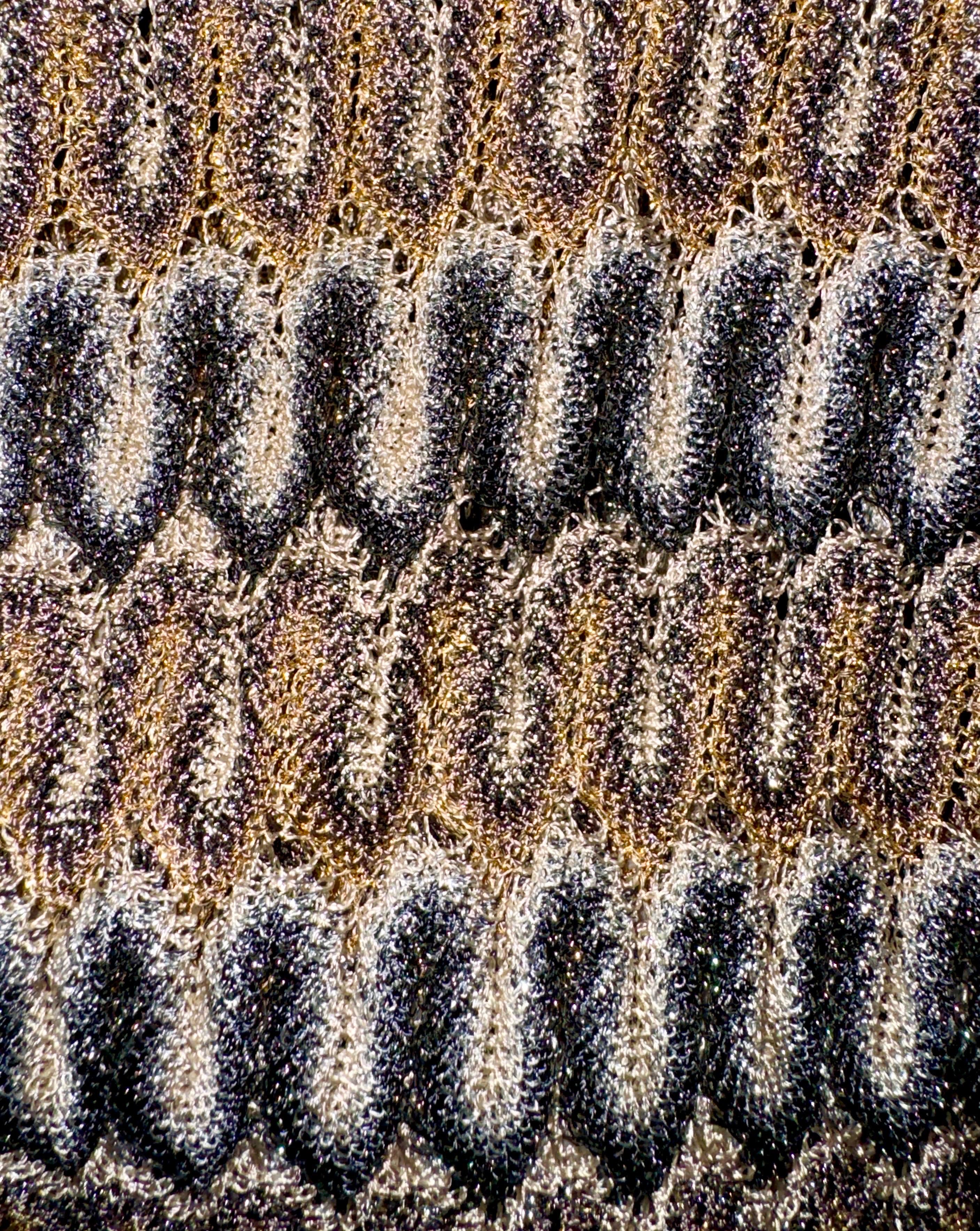 UNWORN Missoni Metallic Crochet Knit Bandeau Jumpsuit Playsuit Pants en vente 2