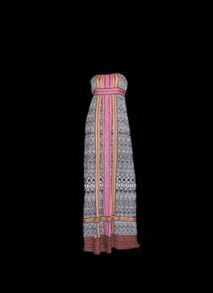 MISSONI Maxi abito monocromatico in maglia all'uncinetto con rifiniture colorblock 42