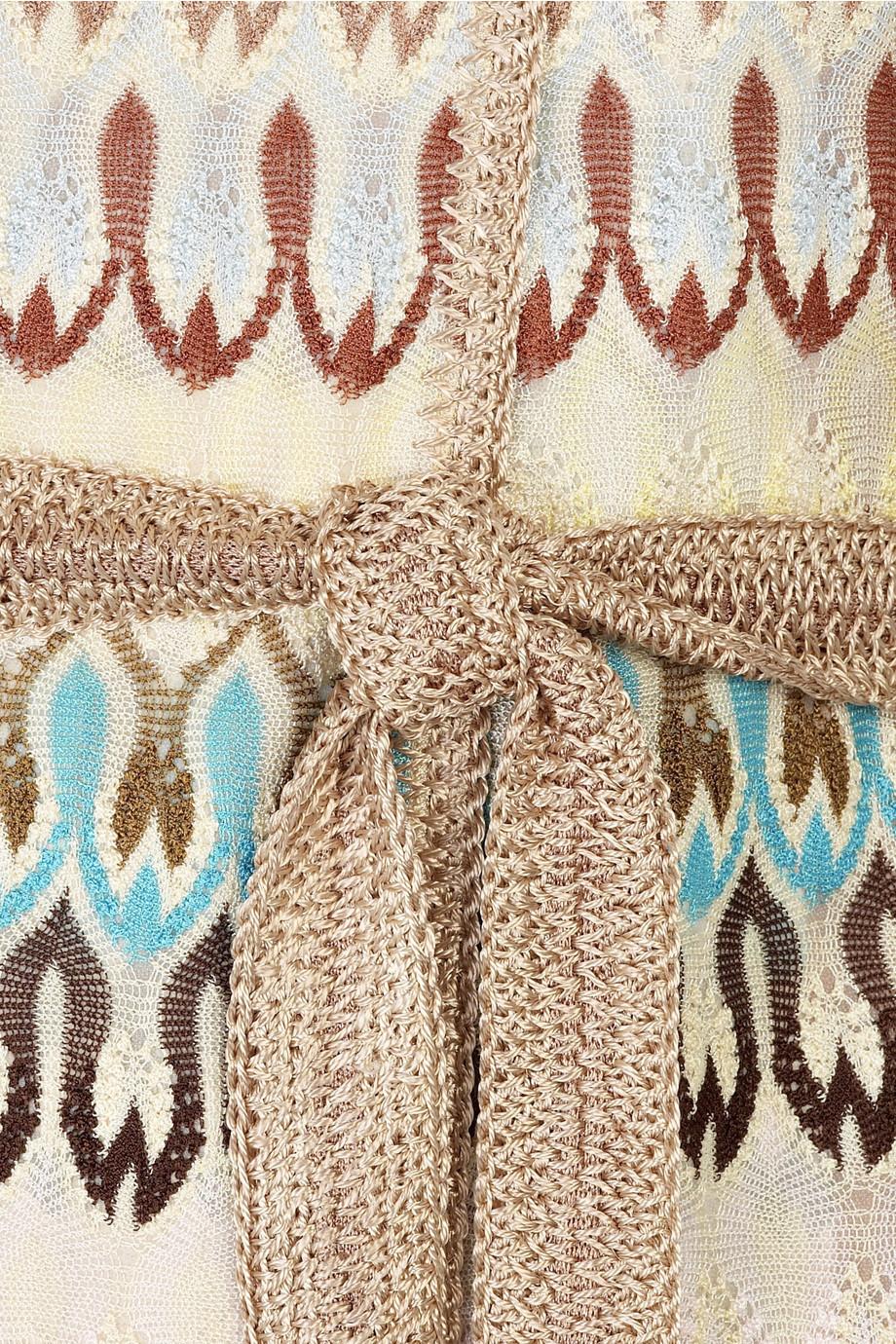 INUTILE Missoni Giacca in maglia all'uncinetto multicolore Blazer Cardigan Cappotto con cintura 38 In condizioni buone in vendita a Switzerland, CH