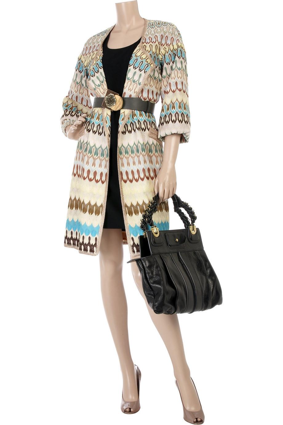 UNWORN Missoni Multicolor Crochet Knit Jacket Blazer Cardigan Coat with Belt 38 For Sale 4