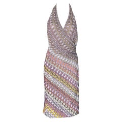 Vestido envolvente de punto zigzag con galón Missoni sin estrenar