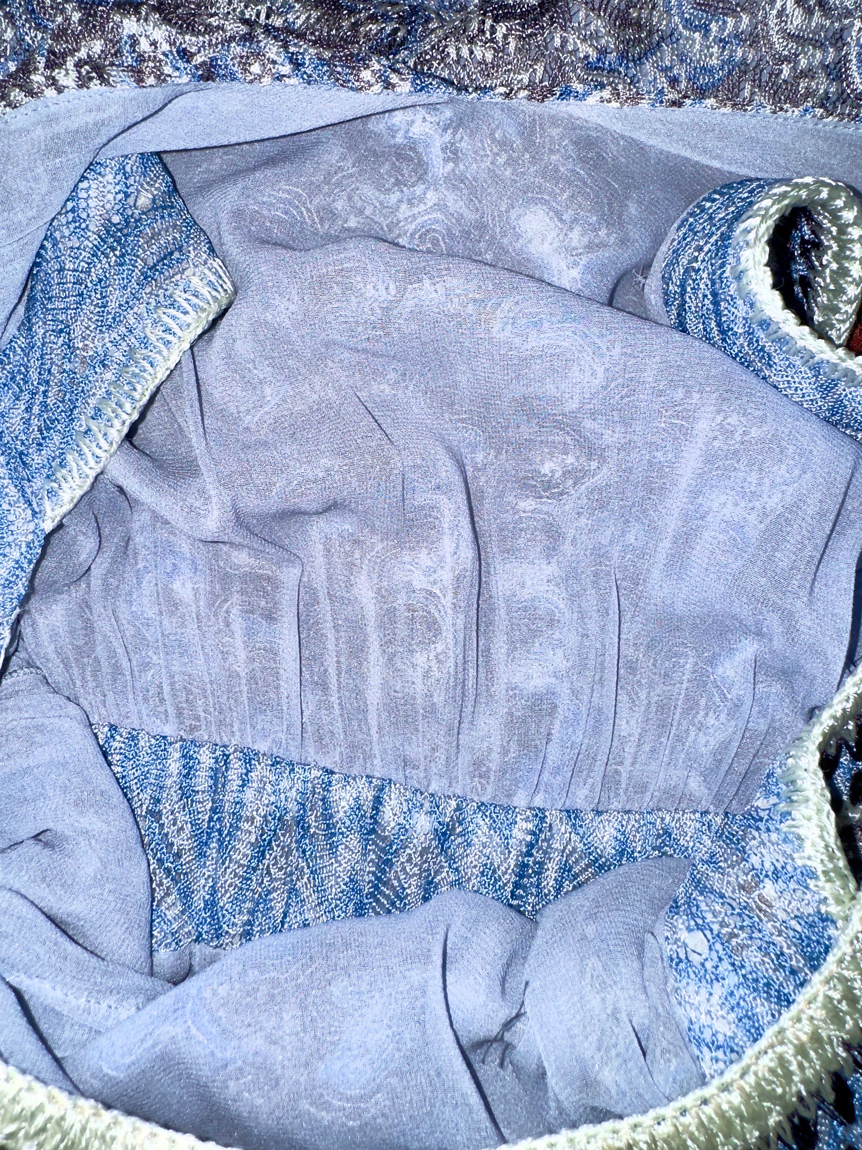 Non indossato Missoni, abito firmato in maglia all'uncinetto con motivo chevron, colore blu mare 40 in vendita 1