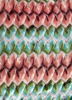 Vestito estivo Missoni firmato e lavorato all'uncinetto con motivo Chevron, non indossato, 42