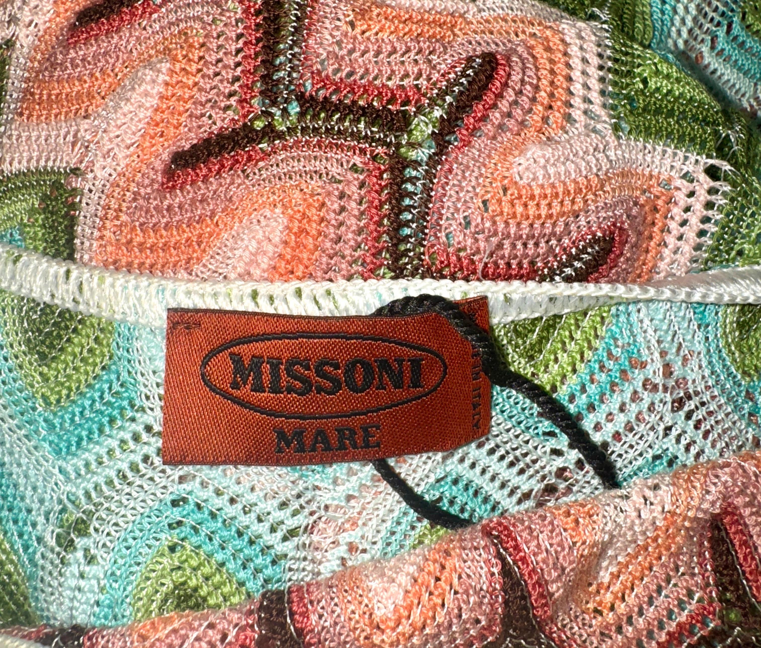 UNWORN Missoni Signature Crochet Knit Chevron Summer Dress 42 For Sale 2