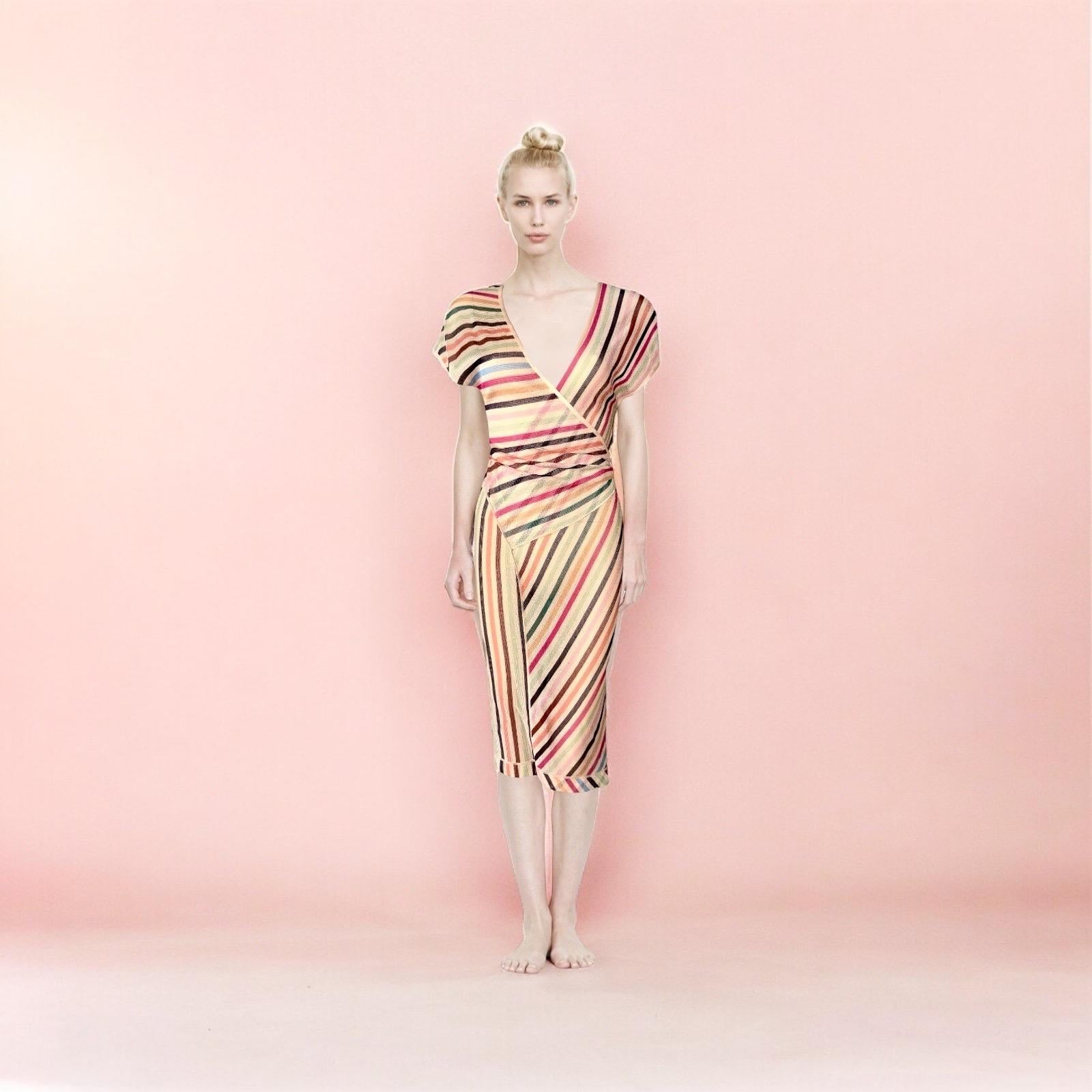 UNWORN Missoni Striped Asymmetric Midi Dress as seen on Kate 38 For Sale 7