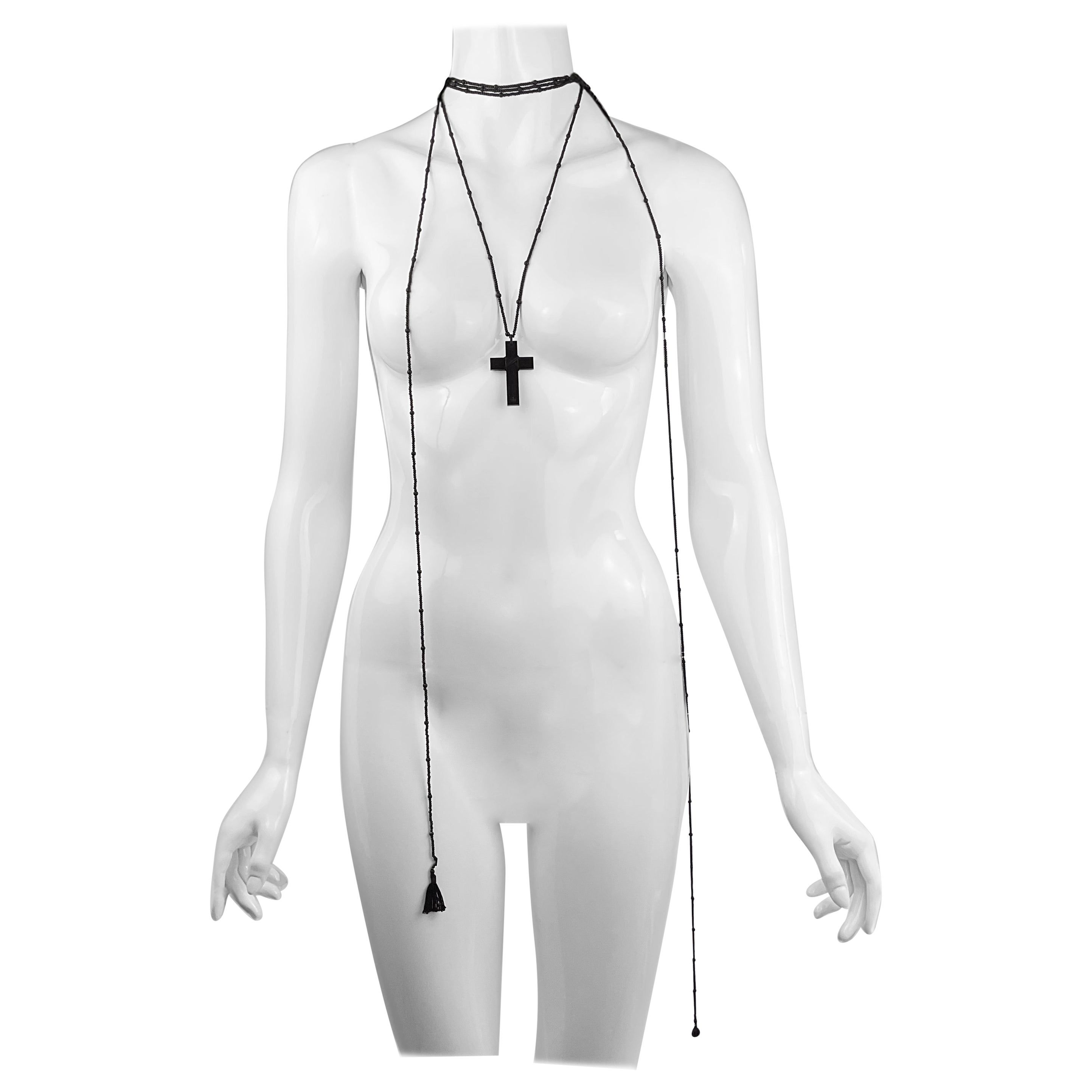 Ungetragene / neue Gucci by Tom Ford Herbst 2002 Archival Runway Cross Choker-Halskette