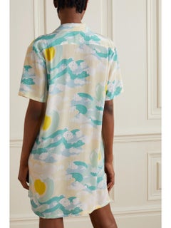 UNWORN Olivia von Halle Luxurious Silk Print Shirt Dress XS