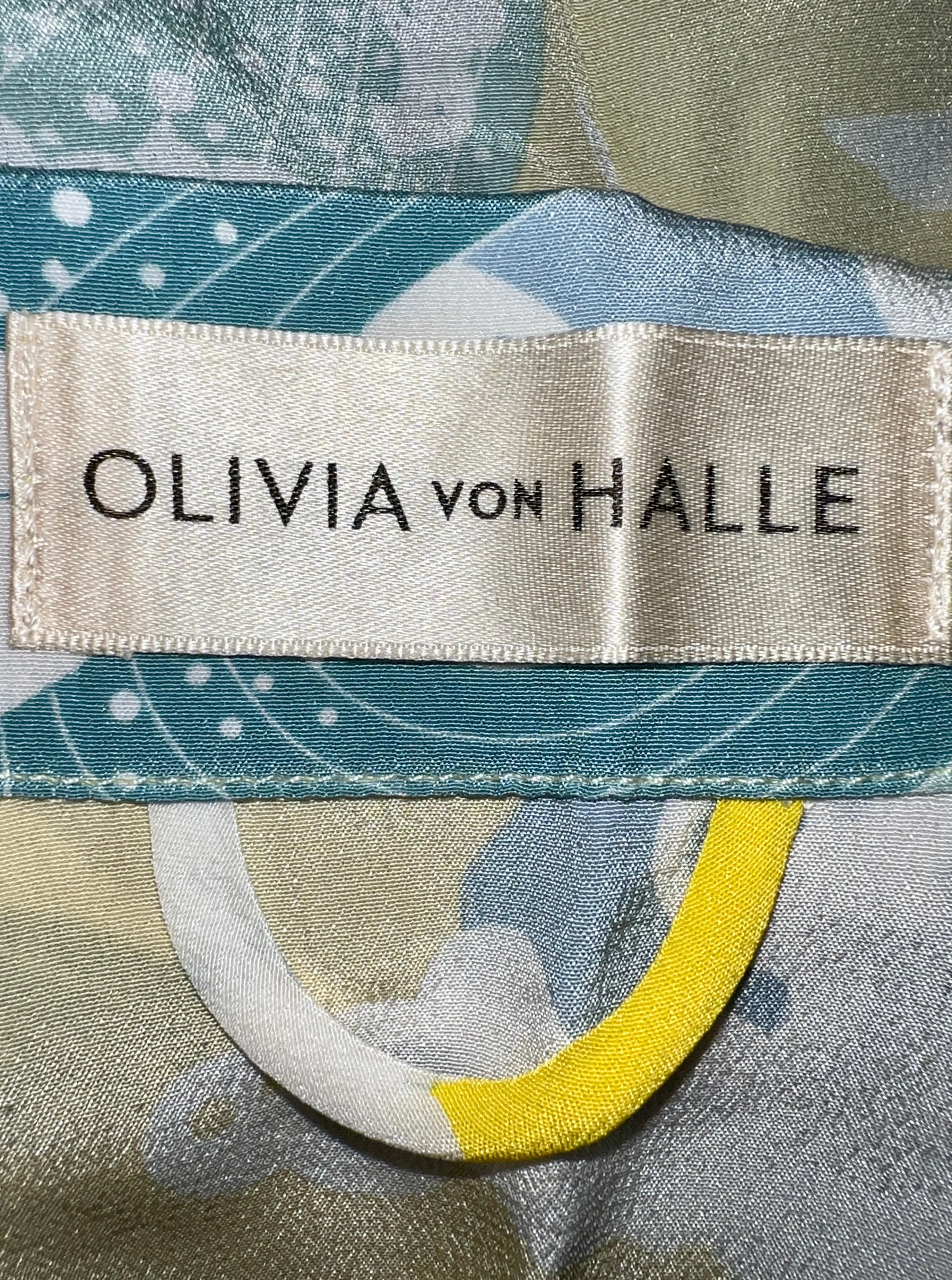 UNWORN Olivia von Halle Luxurious Silk Print Shirt Dress XS For Sale 4