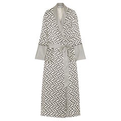 UNWORN Olivia von Halle Timeless Animal Silk Print Dressing Gown Robe M/L
