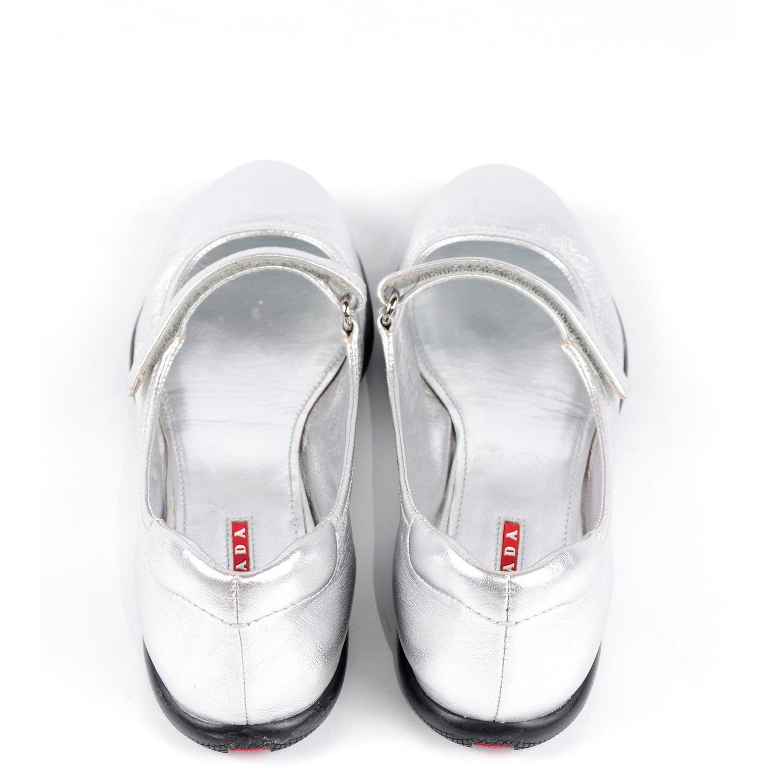 silver prada shoes