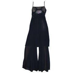 UNWORN & RARE Chanel Pleated Silk and Sequin Harem Evening Jumpsuit Overall