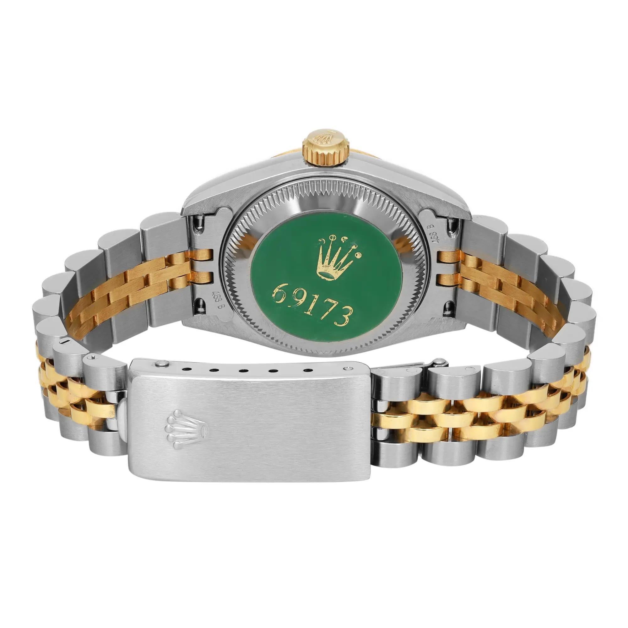 Unworn Rare Rolex Datejust 26mm Gold Steel Diamond Champagne Dial Watch 69173 1