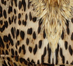 UNWORN Roberto Cavalli Animal Wild Cat Cheetah Print Silk Tunic Kaftan Belt 40