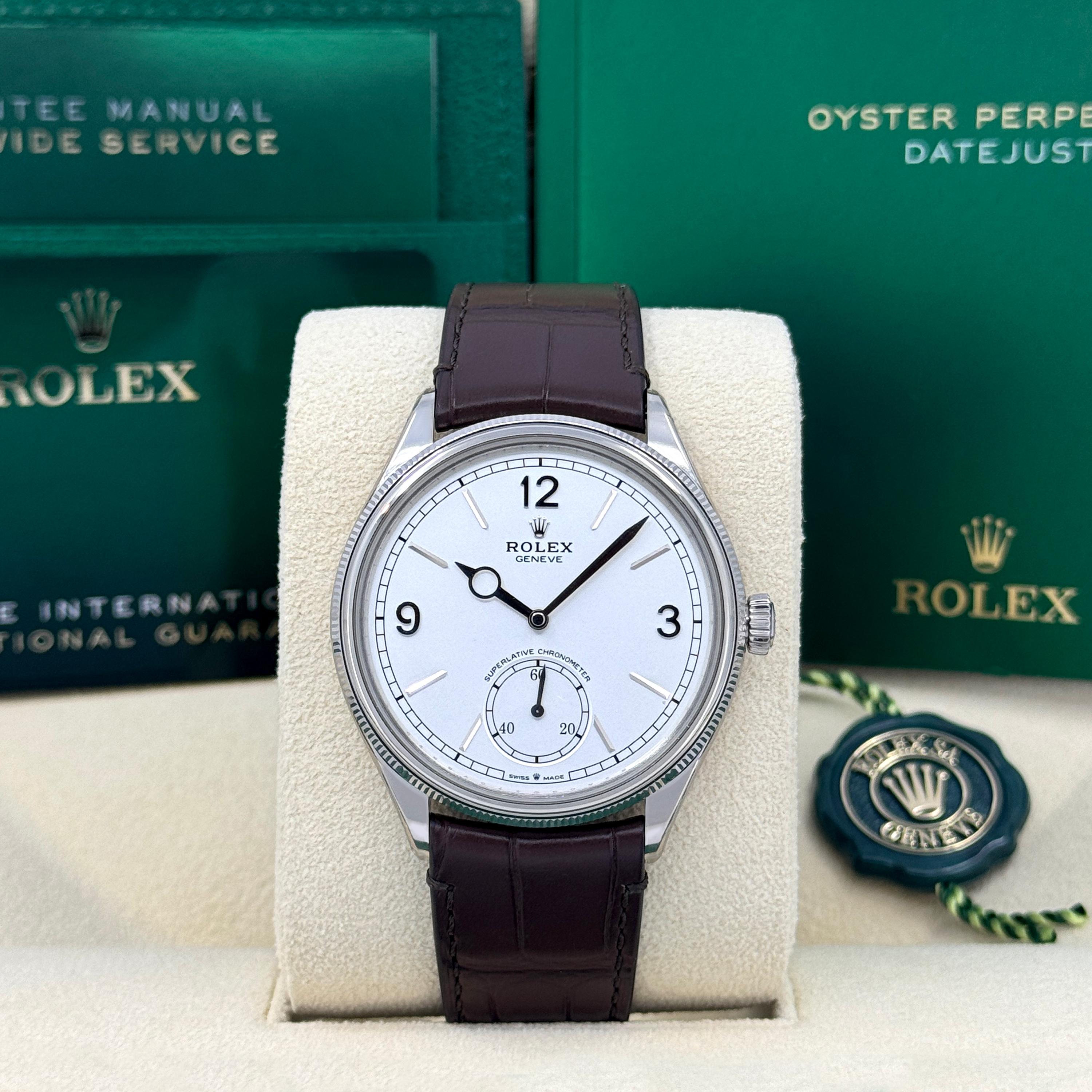 The Rolex Perpetual 1908 Ref. 52509-0006 is a testament to Rolex’s enduring pursuit of excellence — a watch that bridges timeless tradition with contemporary sophistication. Crafted entirely in 18k White Gold, this 39mm masterpiece embodies
