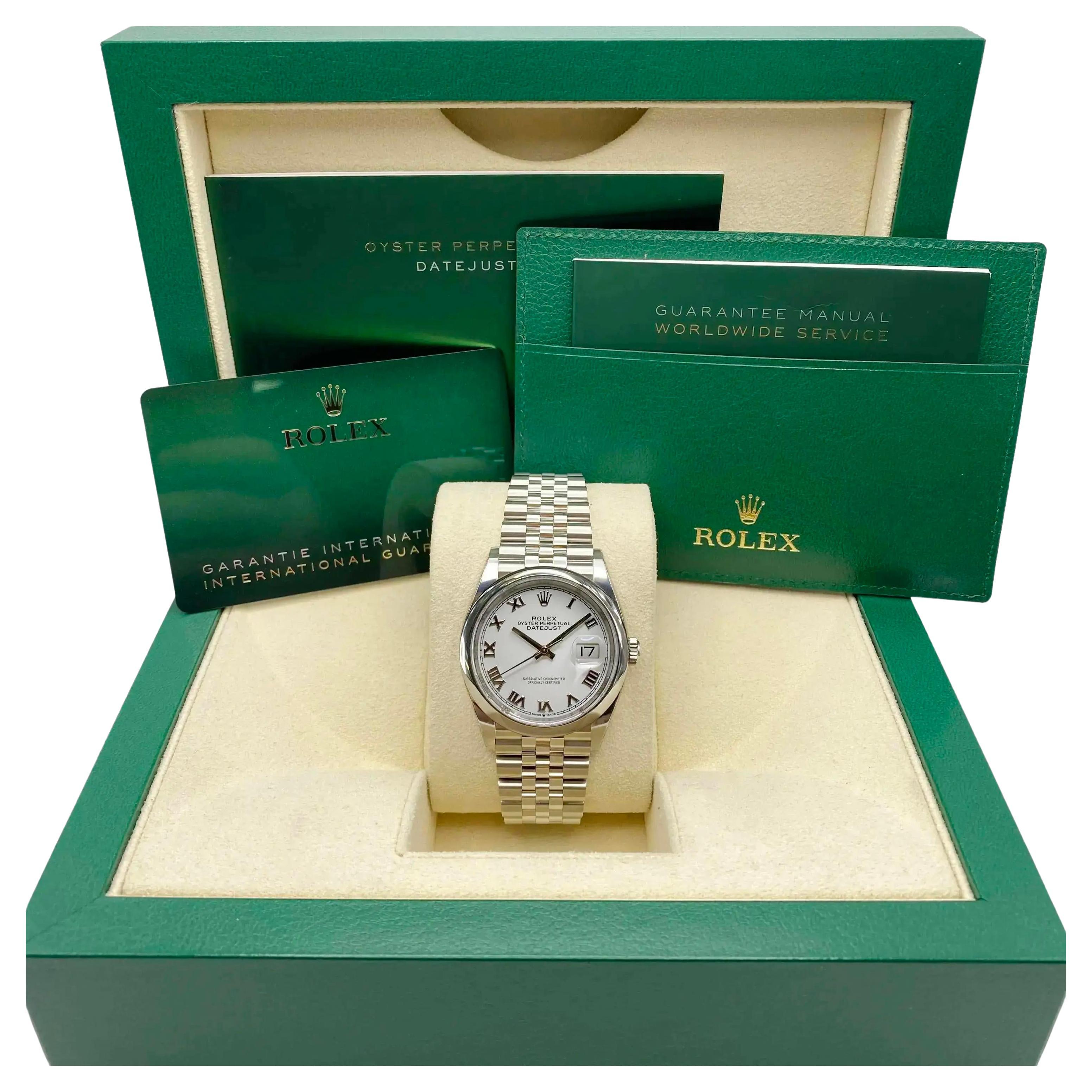 Rolex Montre Datejust 126200 Jubilee avec cadran romain blanc, non portée
