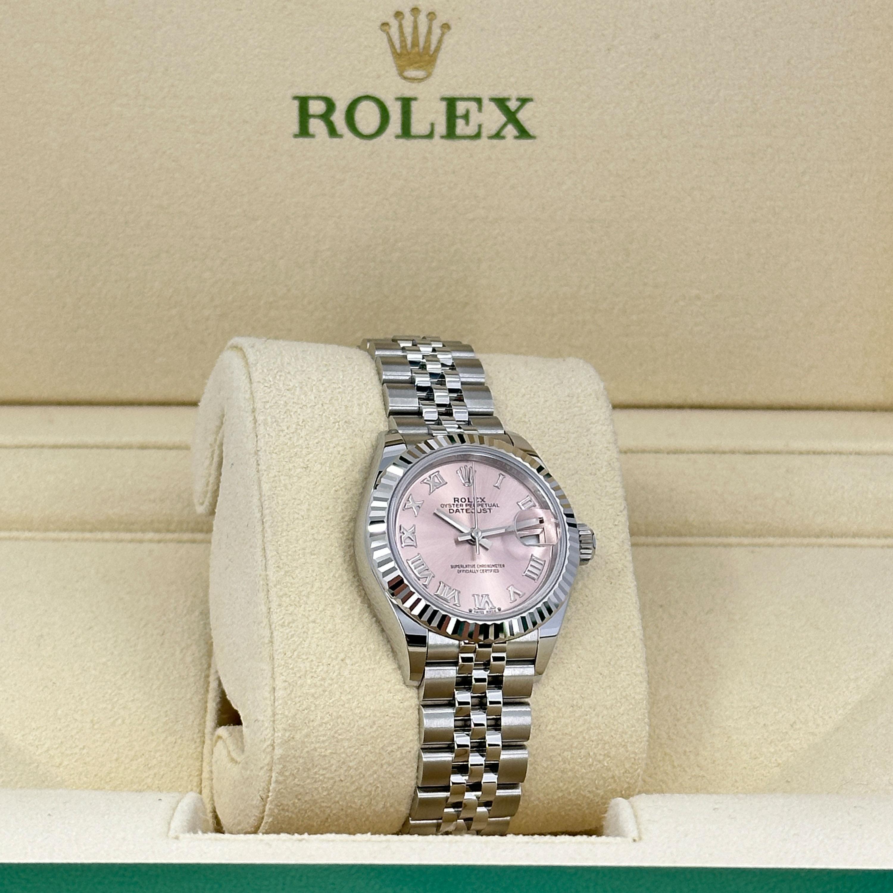 Unworn Rolex Datejust 28 Pink Jubilee Reference# 279174, Complete set, 2025 In New Condition For Sale In New York, NY