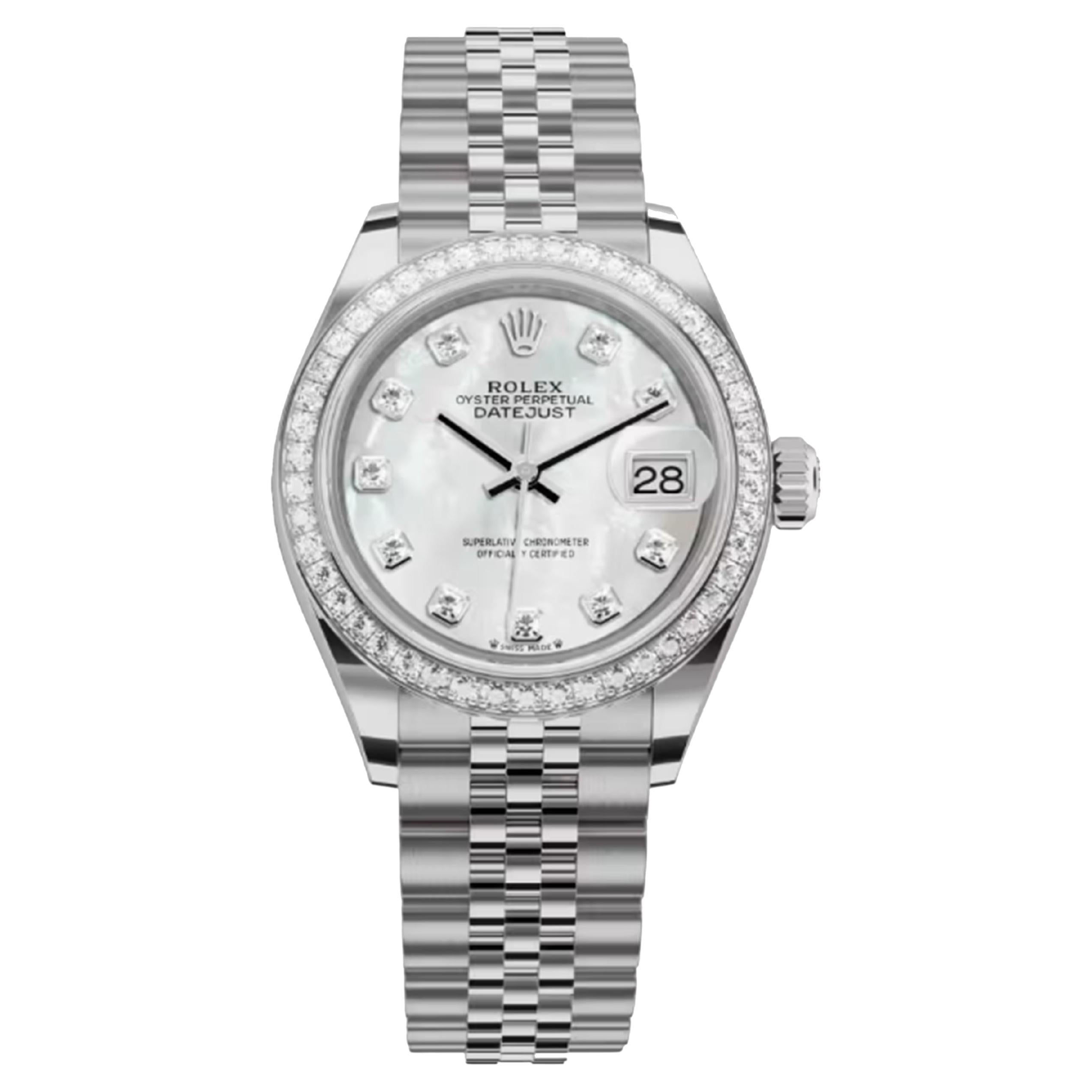 Rolex Datejust 28 Blanco sin usar Referencia# 279384rbr, Juego completo, 2025 en venta