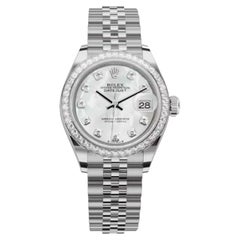 Ungetragene Rolex Datejust 28 Weiß Reference# 279384rbr, Komplettset, 2025