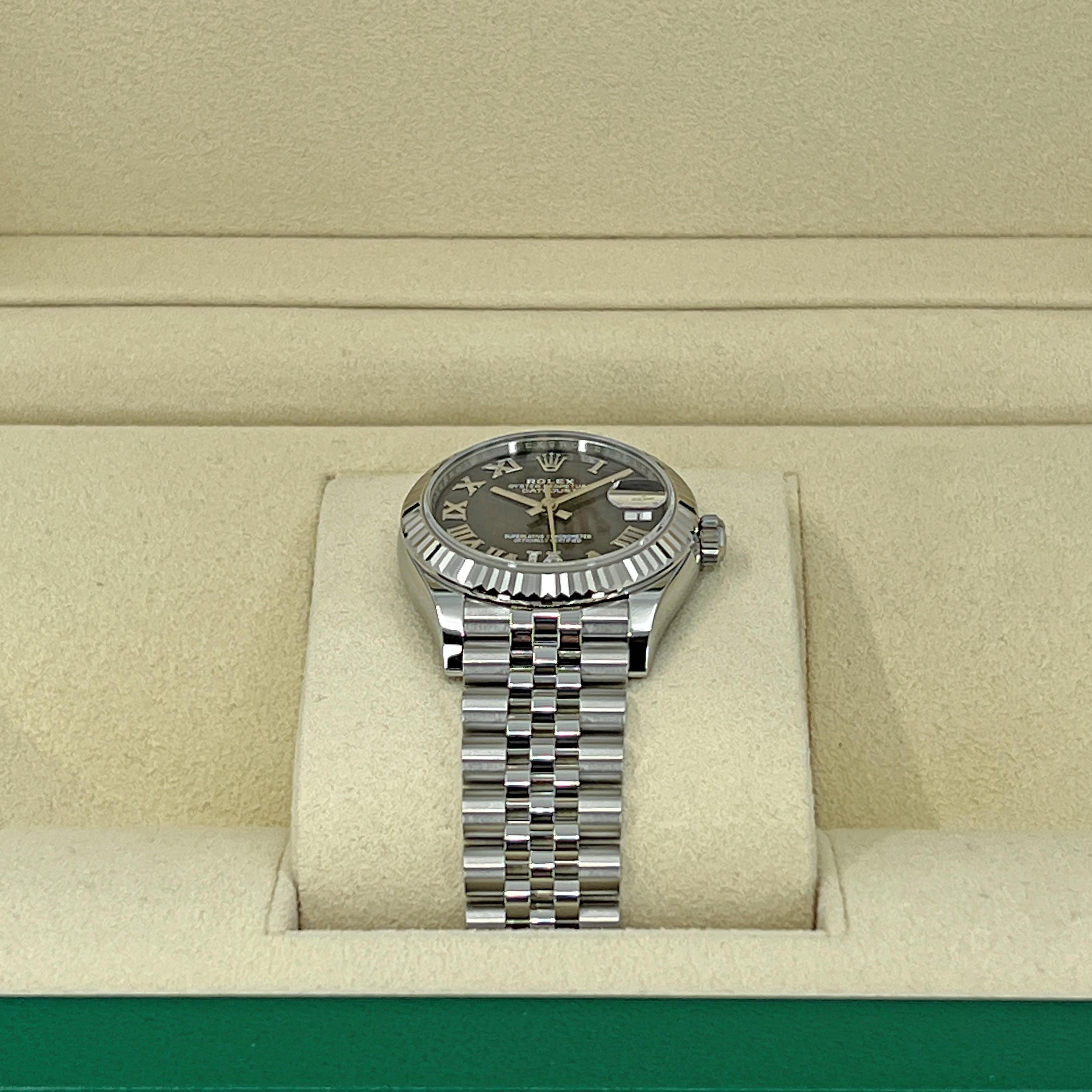 Women's or Men's Unworn Rolex Datejust 31 Aubergine Jubilee Reference# 278274, Complete set, 2025 For Sale