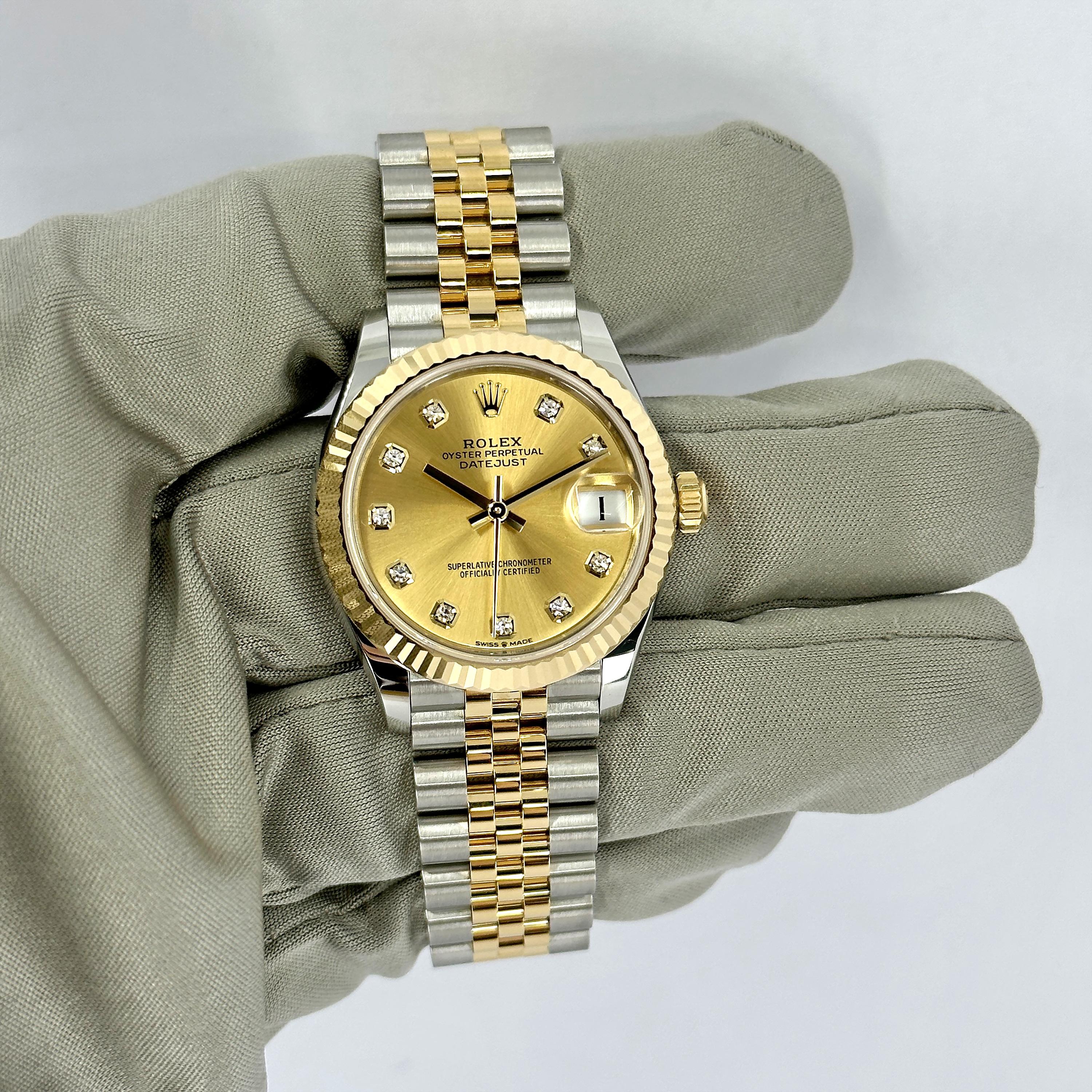 Ungetragene Rolex Datejust 31 Champagne Jubilee Reference# 278273, Komplettset, 2025 für Damen oder Herren im Angebot