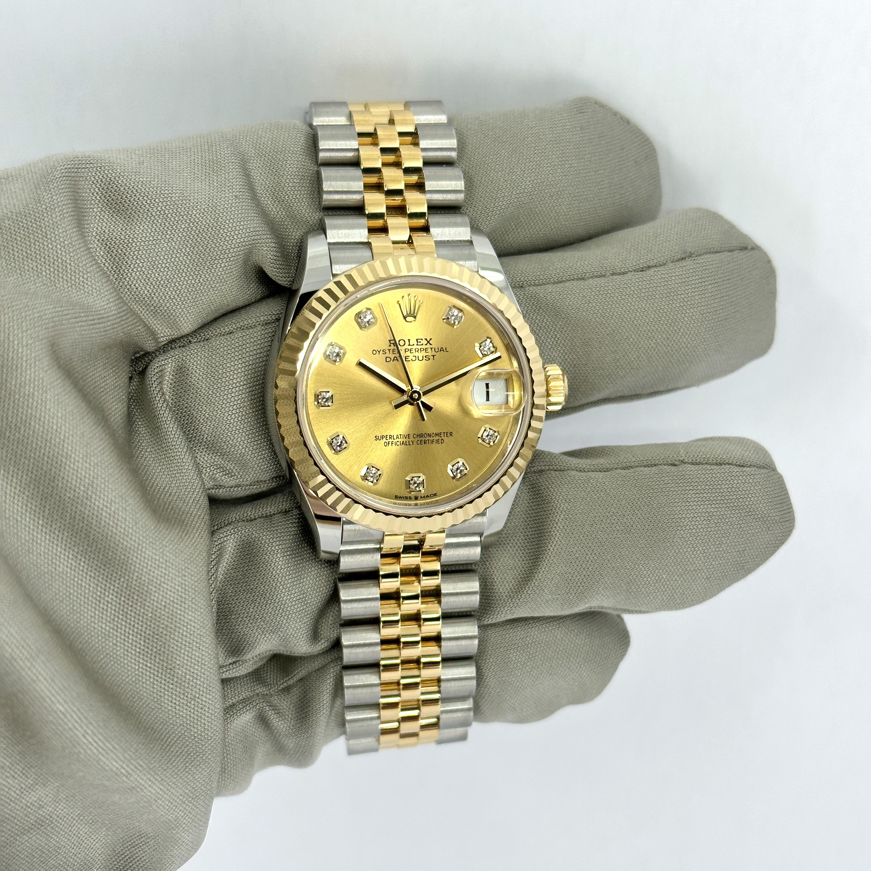 Ungetragene Rolex Datejust 31 Champagne Jubilee Reference# 278273, Komplettset, 2025 im Angebot 1