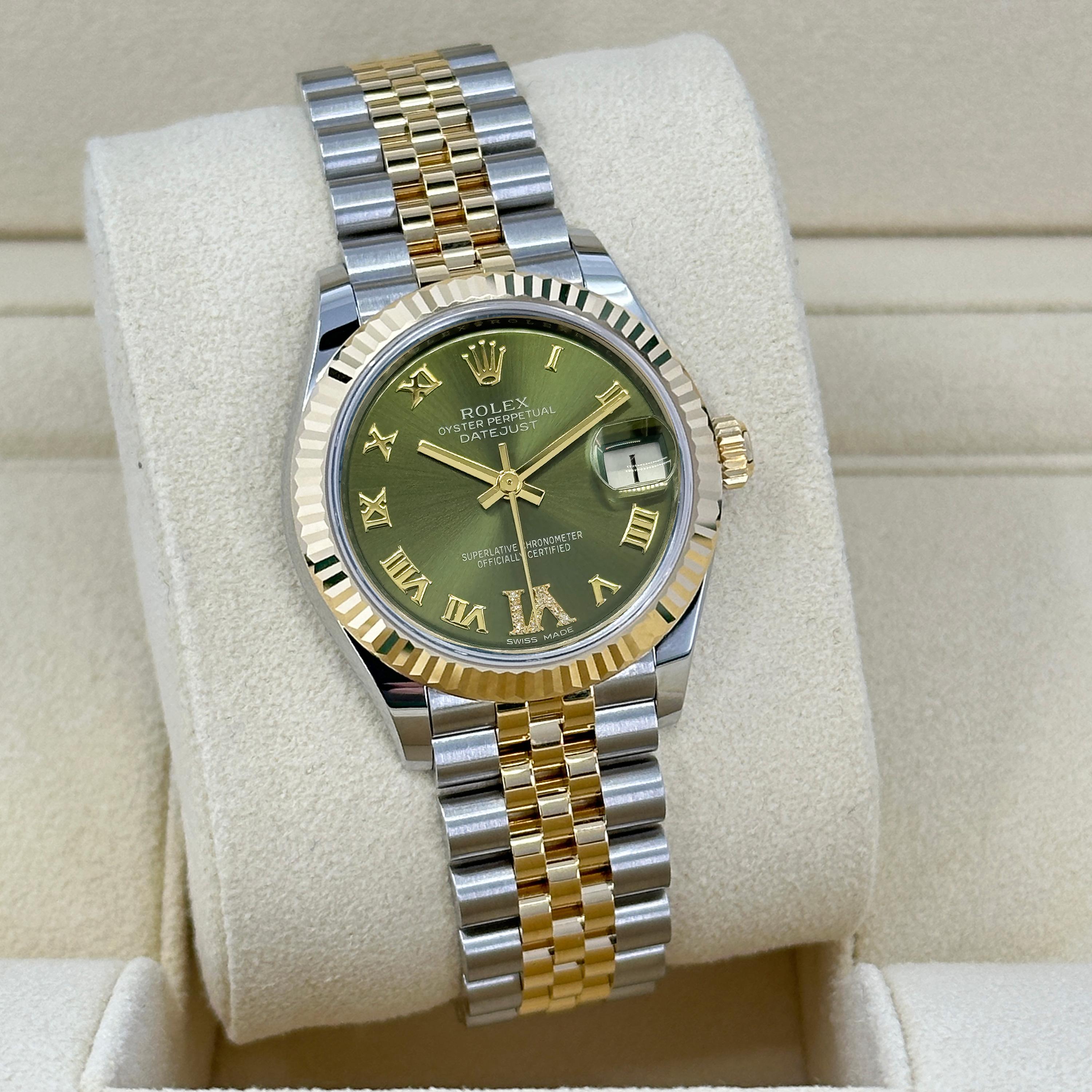 Unworn Rolex Datejust 31 Green Jubilee Reference# 278273, Complete set, 2025 For Sale 6