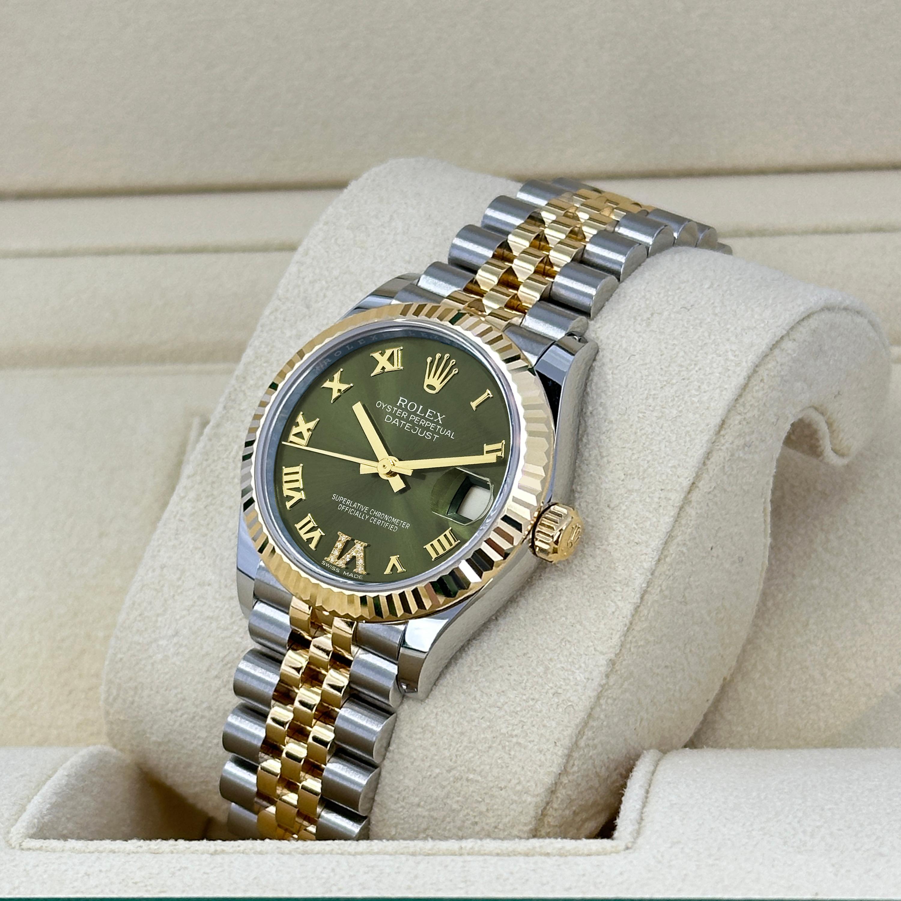 Unworn Rolex Datejust 31 Green Jubilee Reference# 278273, Complete set, 2025 For Sale 8