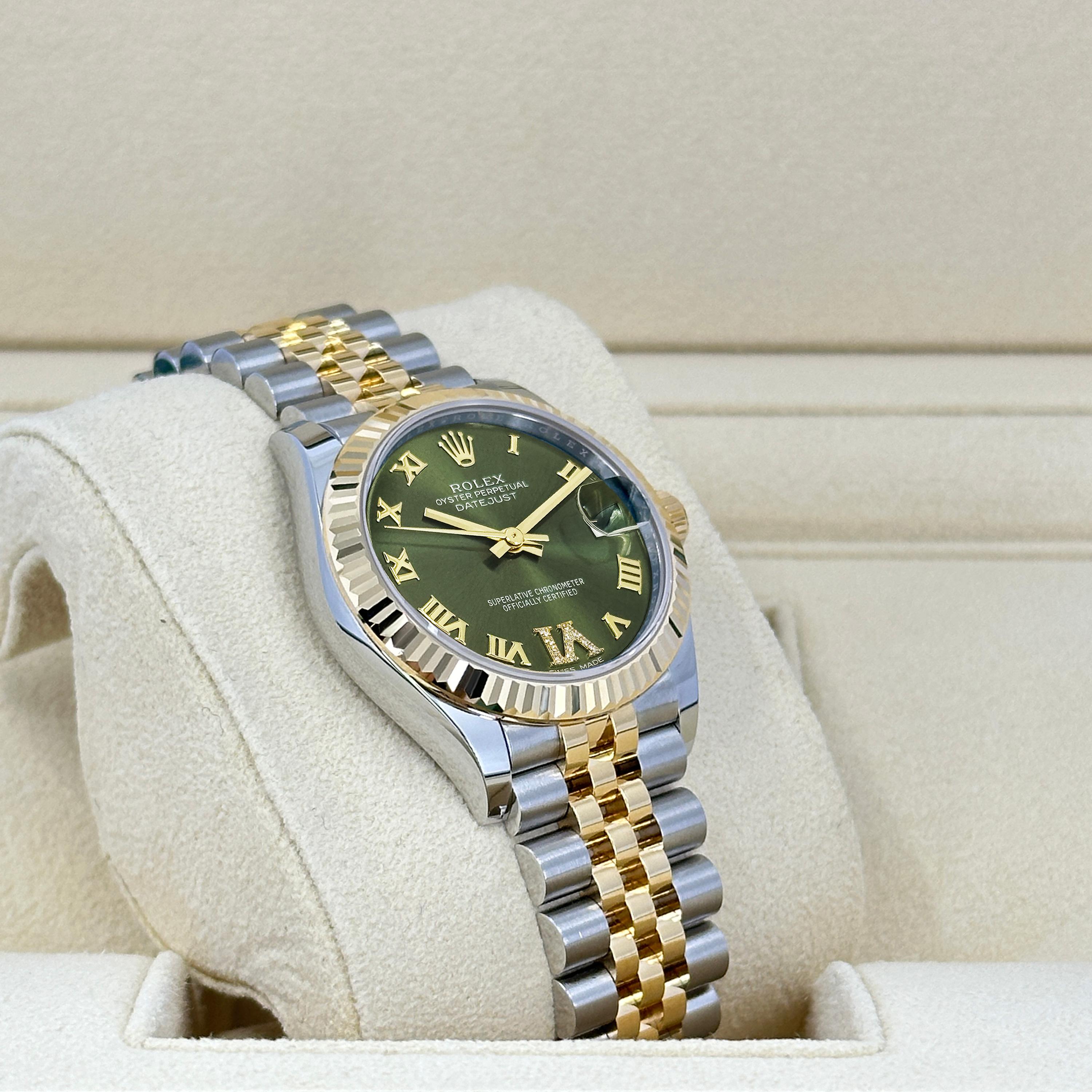 Unworn Rolex Datejust 31 Green Jubilee Reference# 278273, Complete set, 2025 For Sale 4