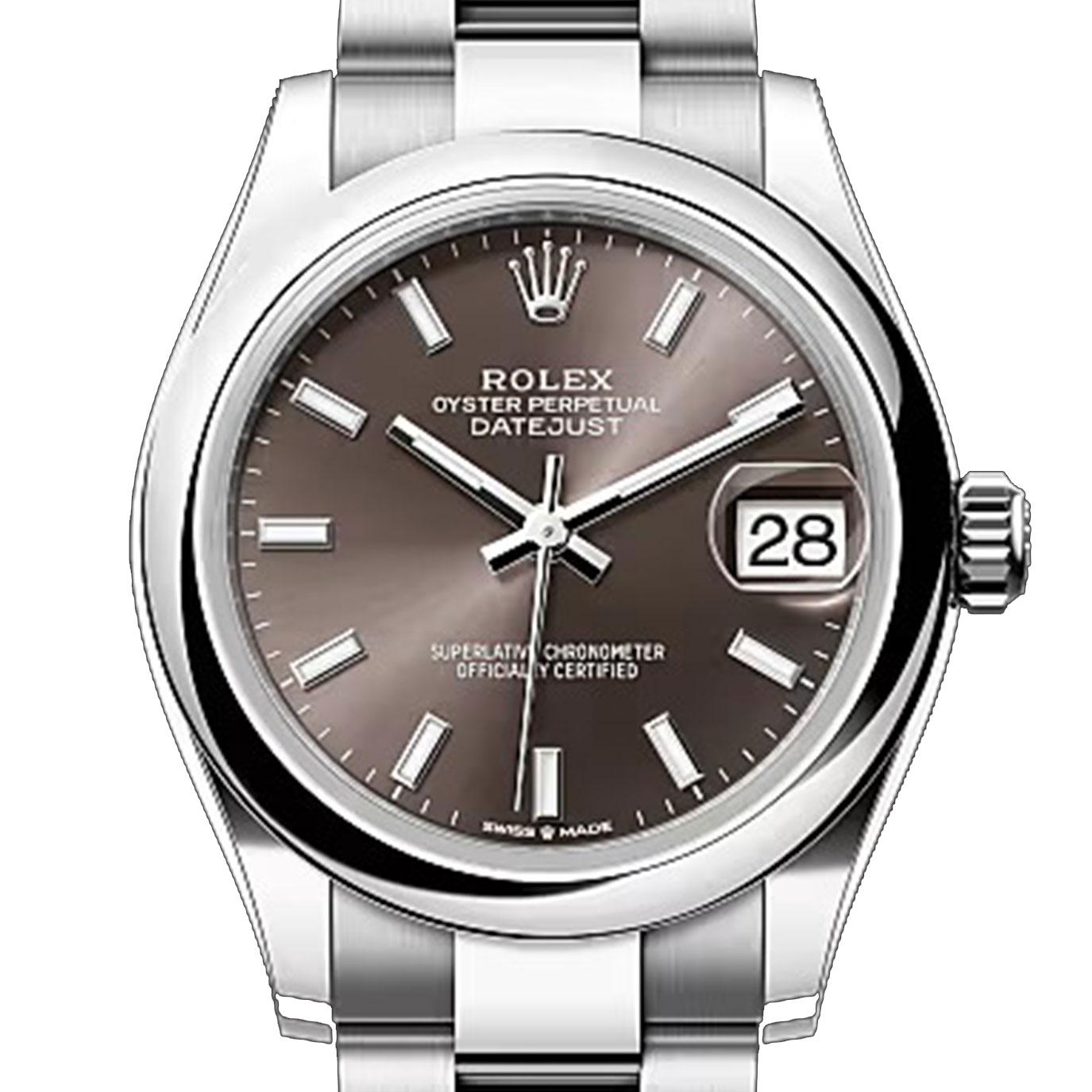 Sin usar y refinado, el Rolex Datejust 31, referencia 278240-0009, encarna la sofisticación atemporal con la moderna ingeniería Rolex. Su caja de acero Oystersteel de 31 mm ofrece un tamaño versátil que es a la vez elegante y duradero, perfecto para