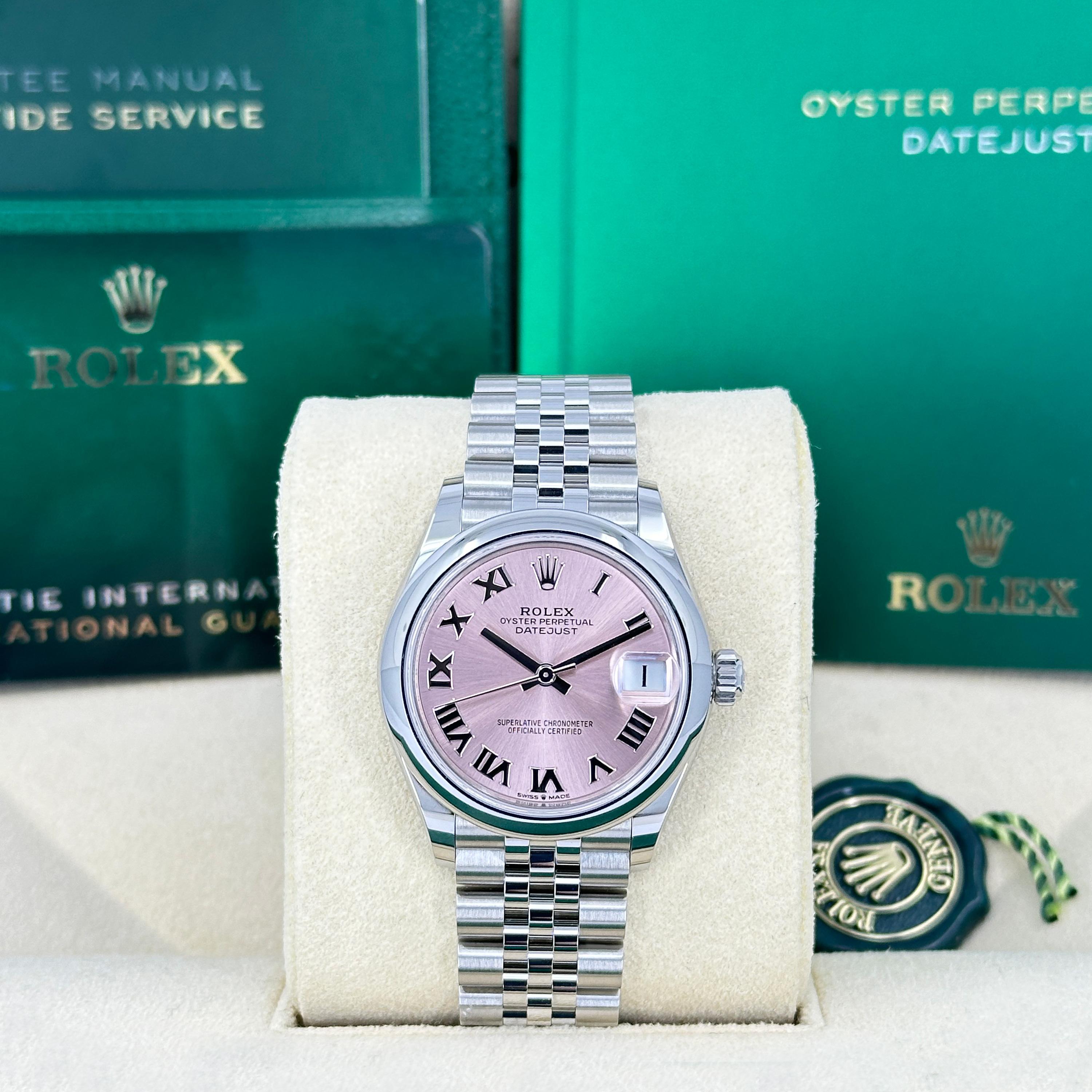 Ungetragene Rolex Datejust 31 Pink Jubilee Reference# 278240, Komplettset, 2025 im Angebot 11