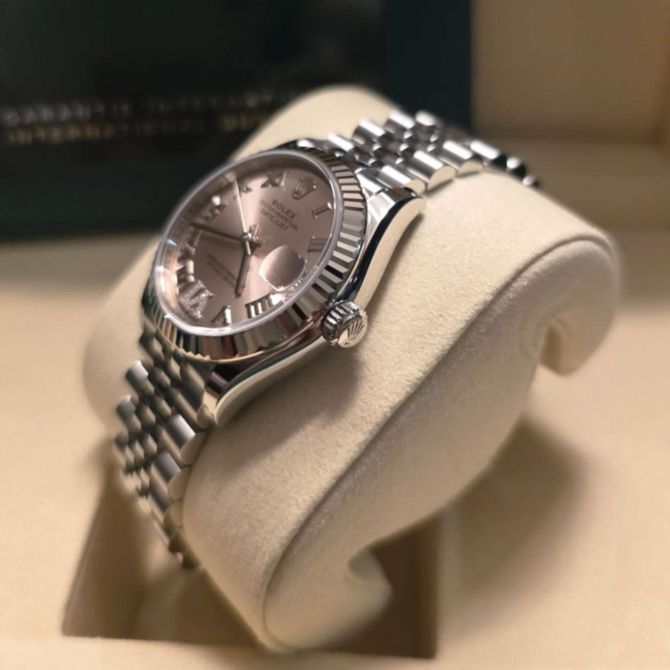 Ungetragene Rolex Datejust 31 Pink Jubilee Reference# 278274, Komplettset, 2025 im Zustand „Neu“ im Angebot in New York, NY