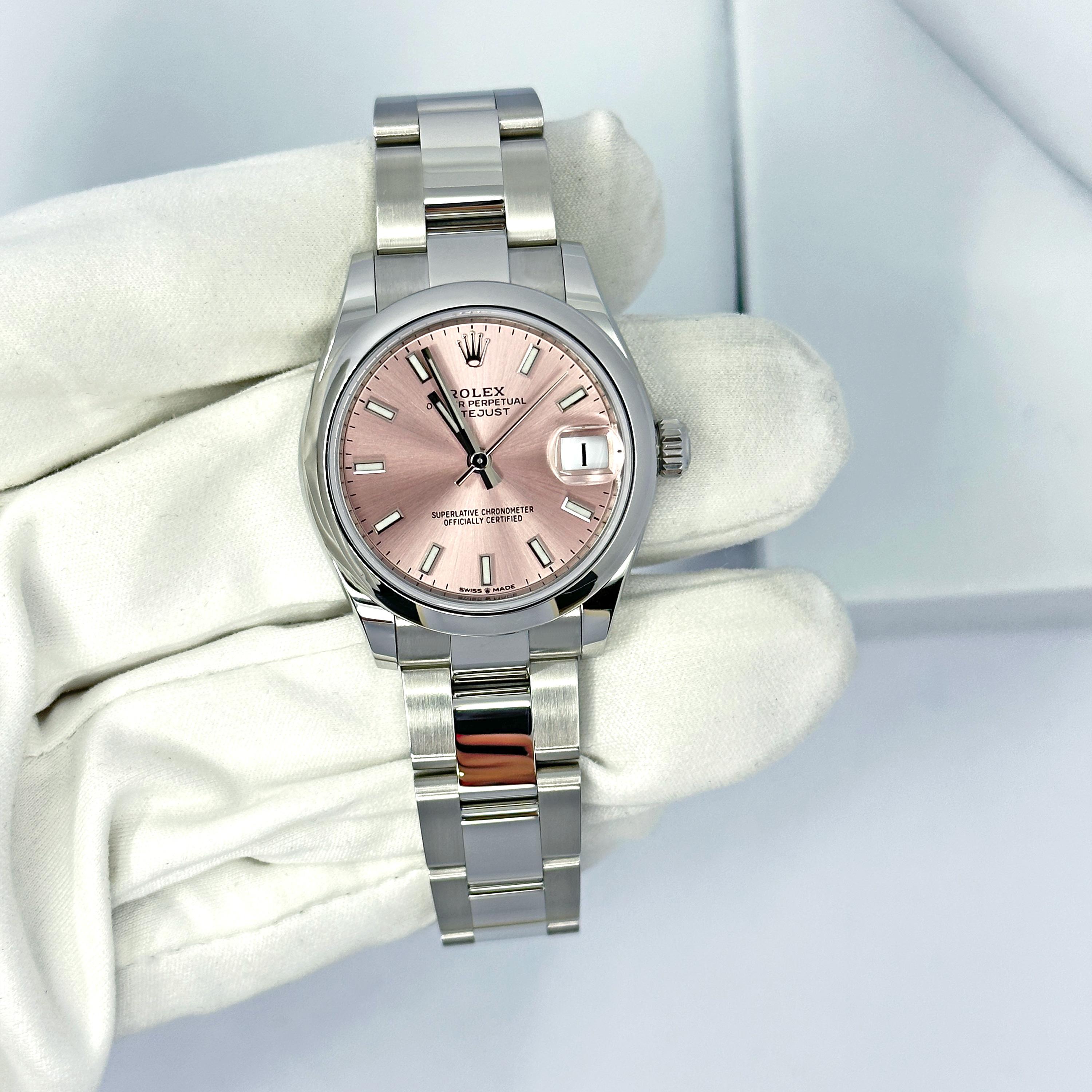 Unworn Rolex Datejust 31 Pink Oyster Reference# 278240, Complete set, 2025 For Sale 9