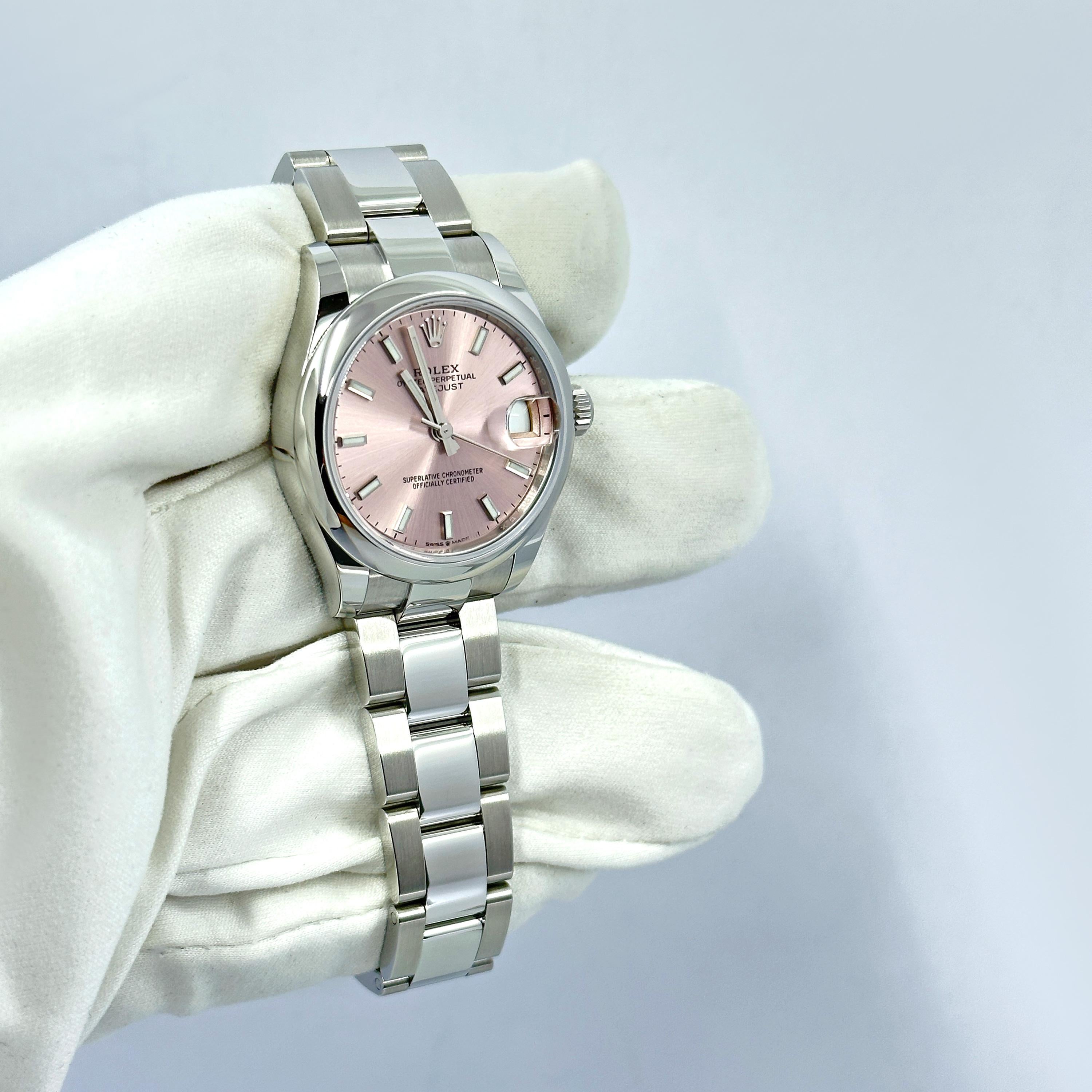 Unworn Rolex Datejust 31 Pink Oyster Reference# 278240, Complete set, 2025 For Sale 11