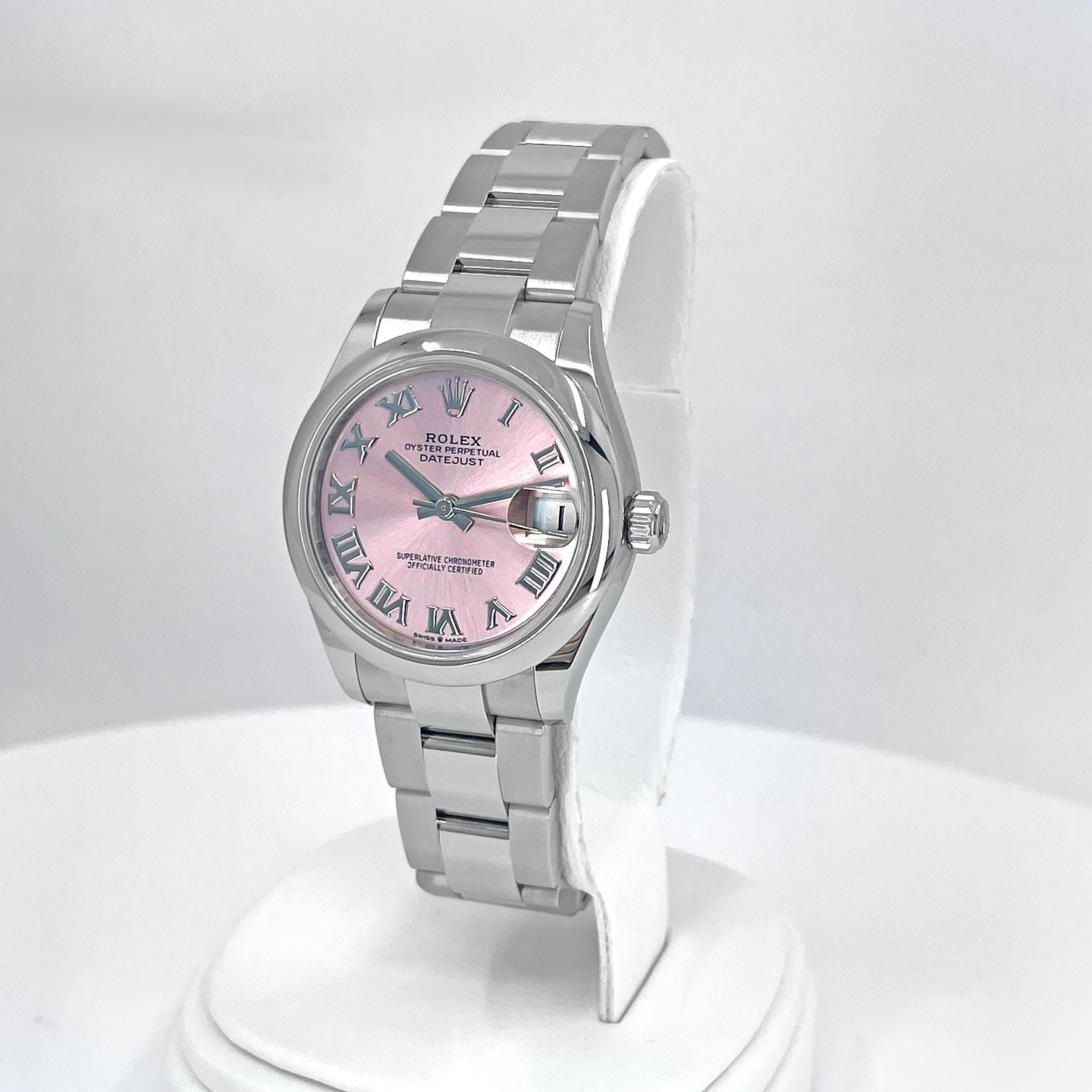 Rolex Datejust 31 Pink Roman Oyster Reference# 278240, Jeu complet, 2025 en vente 2