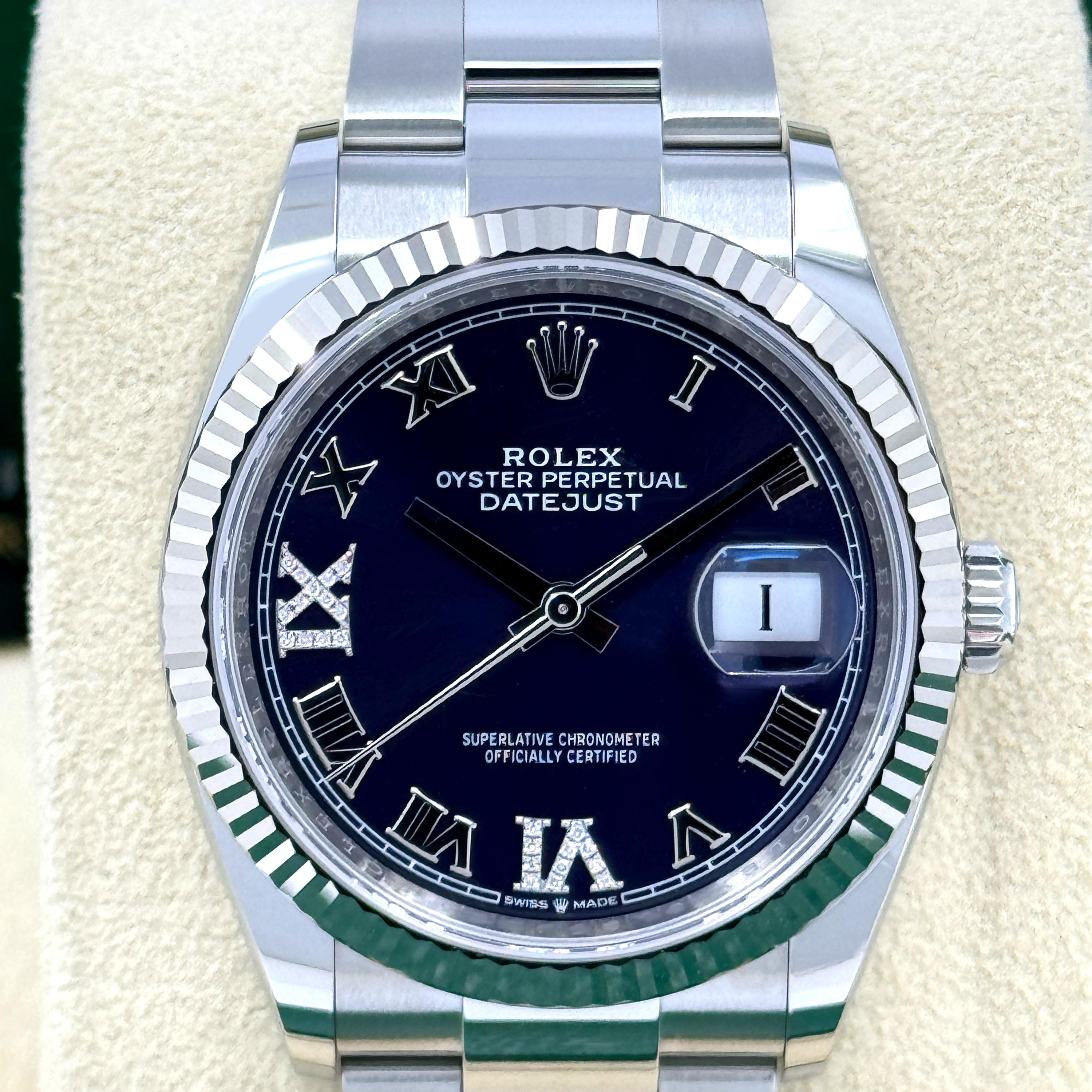 Rolex Datejust 36 Aubergine Oyster Riferimento # 126234, Set completo, 2025 In condizioni Nuovo in vendita a New York, NY