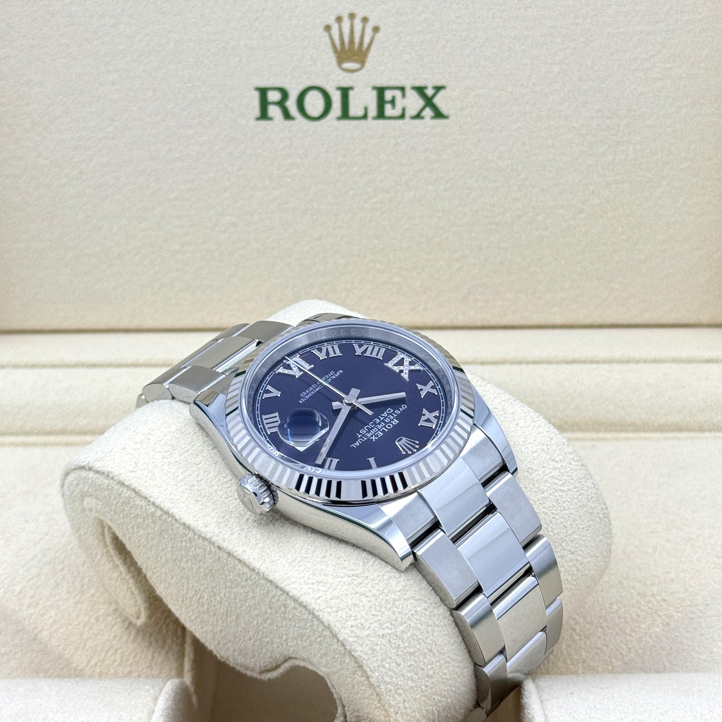 Rolex Datejust 36 Aubergine Oyster Riferimento # 126234, Set completo, 2025 in vendita 4