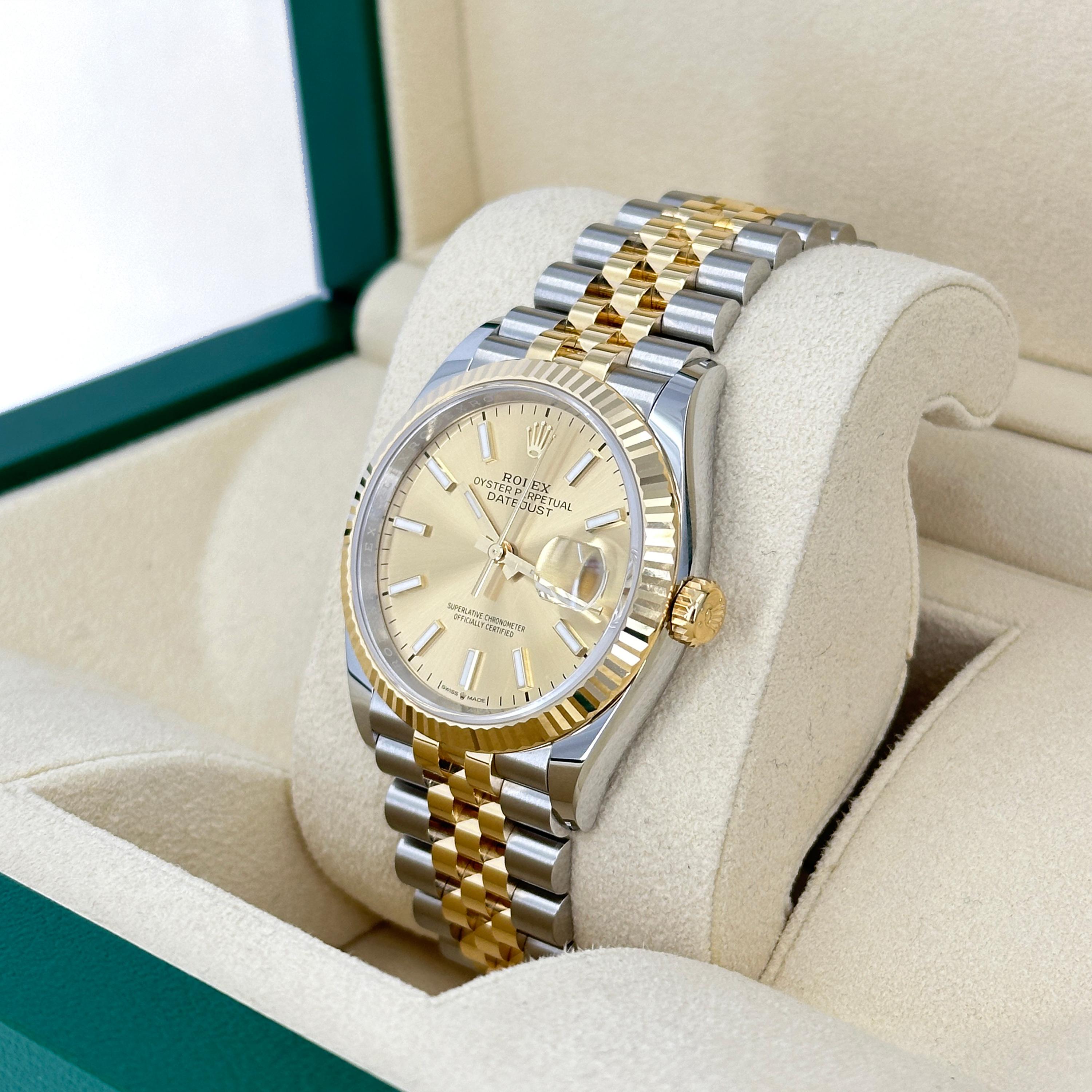 Rolex Datejust 36 Champagne Jubilee Riferimento n. 126233, Set completo, 2025 in vendita 7