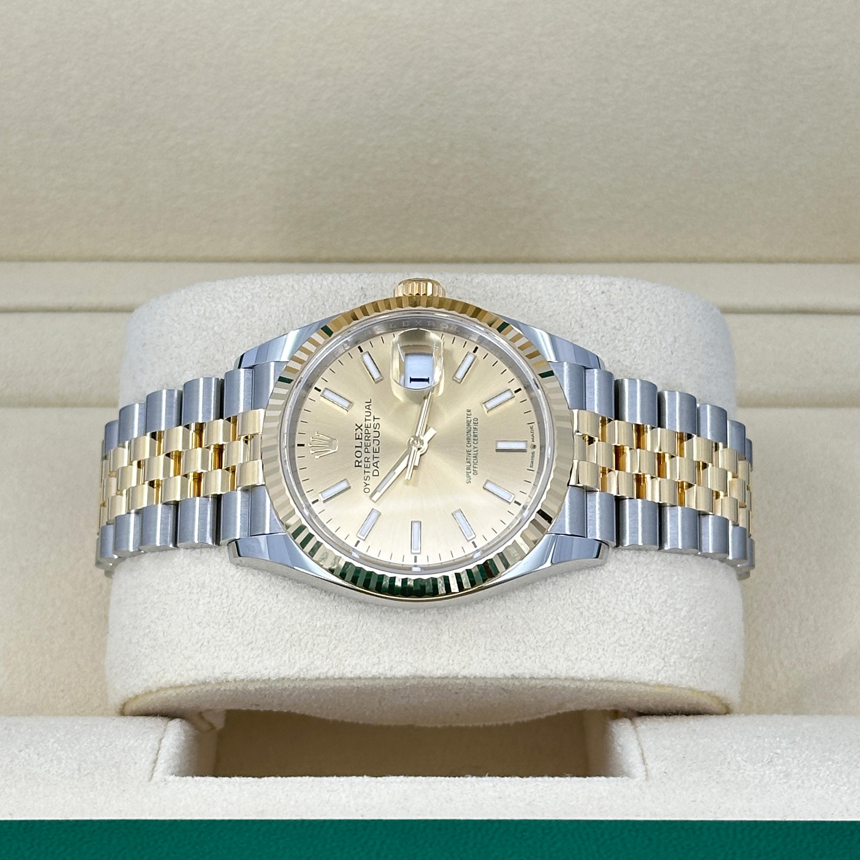 Rolex Datejust 36 Champagne Jubilee Riferimento n. 126233, Set completo, 2025 in vendita 8