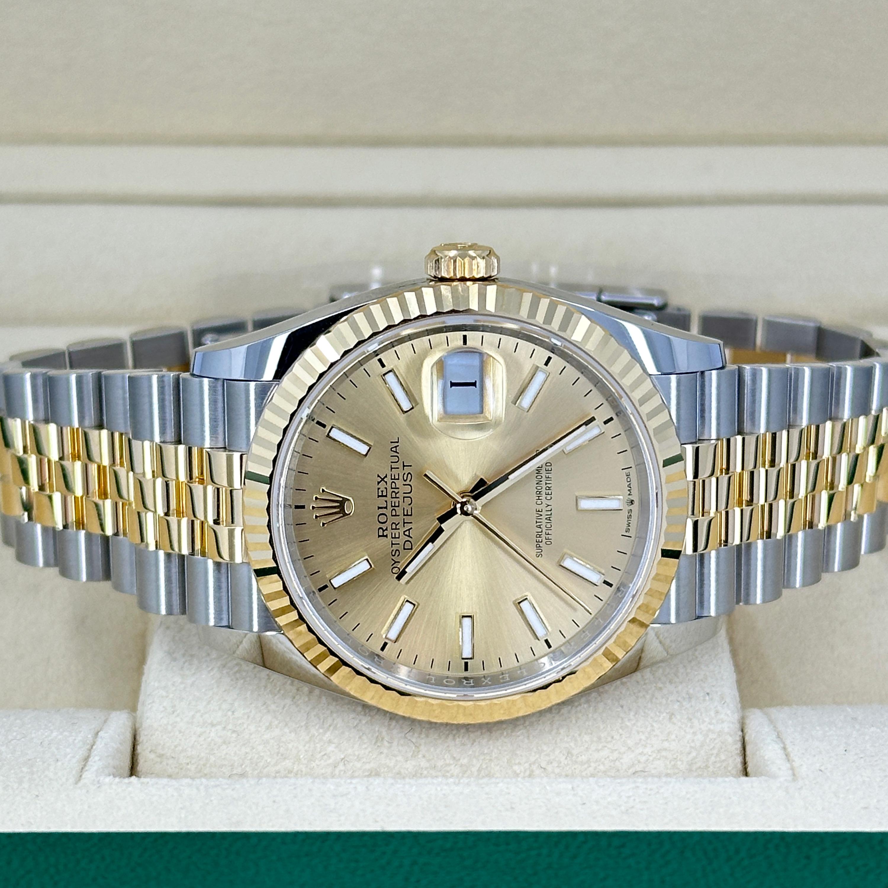 Rolex Datejust 36 Champagne Jubilee Riferimento n. 126233, Set completo, 2025 in vendita 13