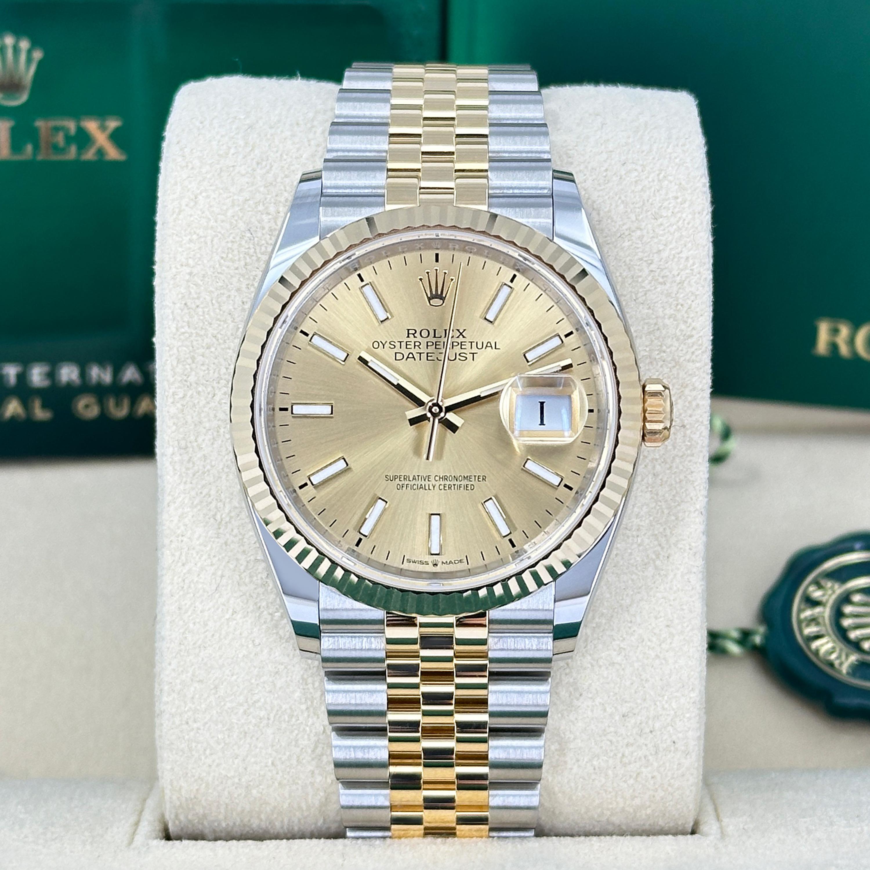 Rolex Datejust 36 Champagne Jubilee Riferimento n. 126233, Set completo, 2025 in vendita 15
