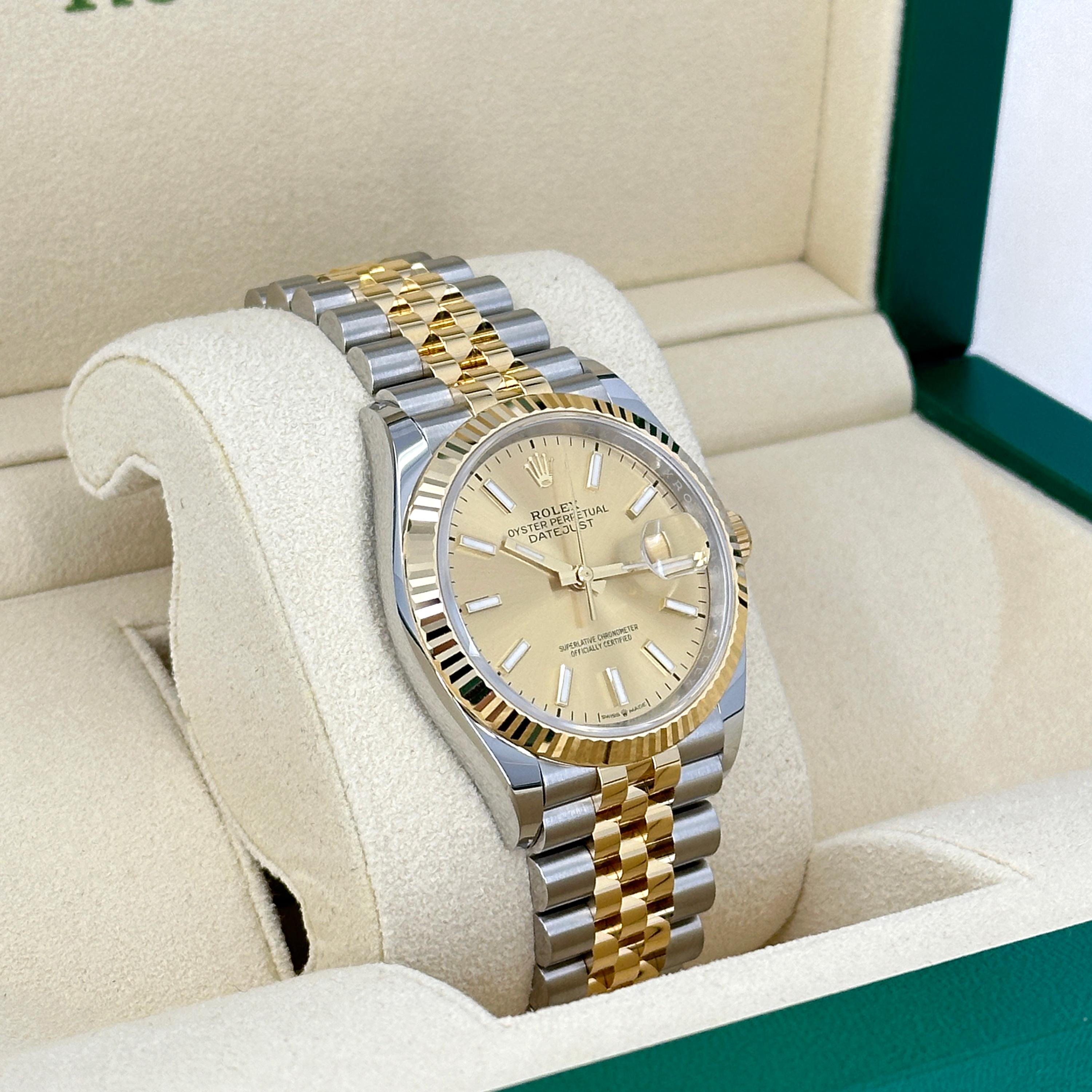 Rolex Datejust 36 Champagne Jubilee Riferimento n. 126233, Set completo, 2025 in vendita 4