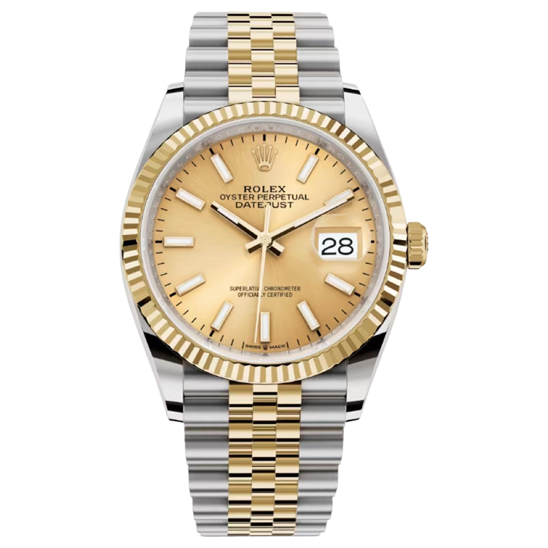 Rolex Datejust 36 Champagne Jubilee Riferimento n. 126233, Set completo, 2025