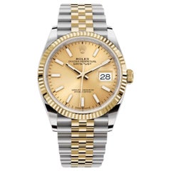 Ungetragene Rolex Datejust 36 Champagne Jubilee Reference# 126233, Komplettset, 2025