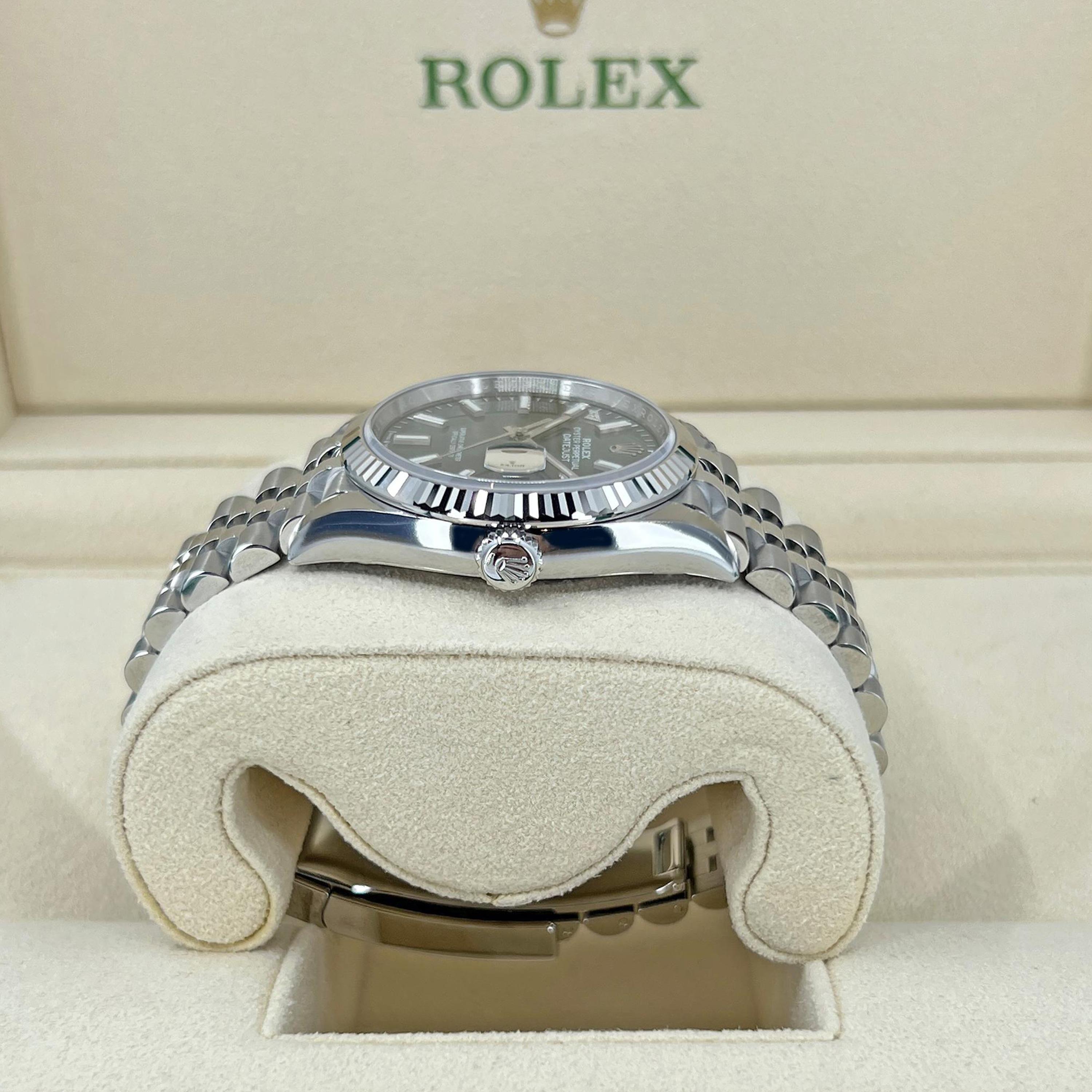 Ungetragene Rolex Datejust 36 Mint Green Jubile Reference# 126234, Komplettset, 2025 im Angebot 3