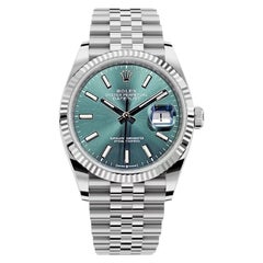 Ungetragene Rolex Datejust 36 Mint Green Jubile Reference# 126234, Komplettset, 2025