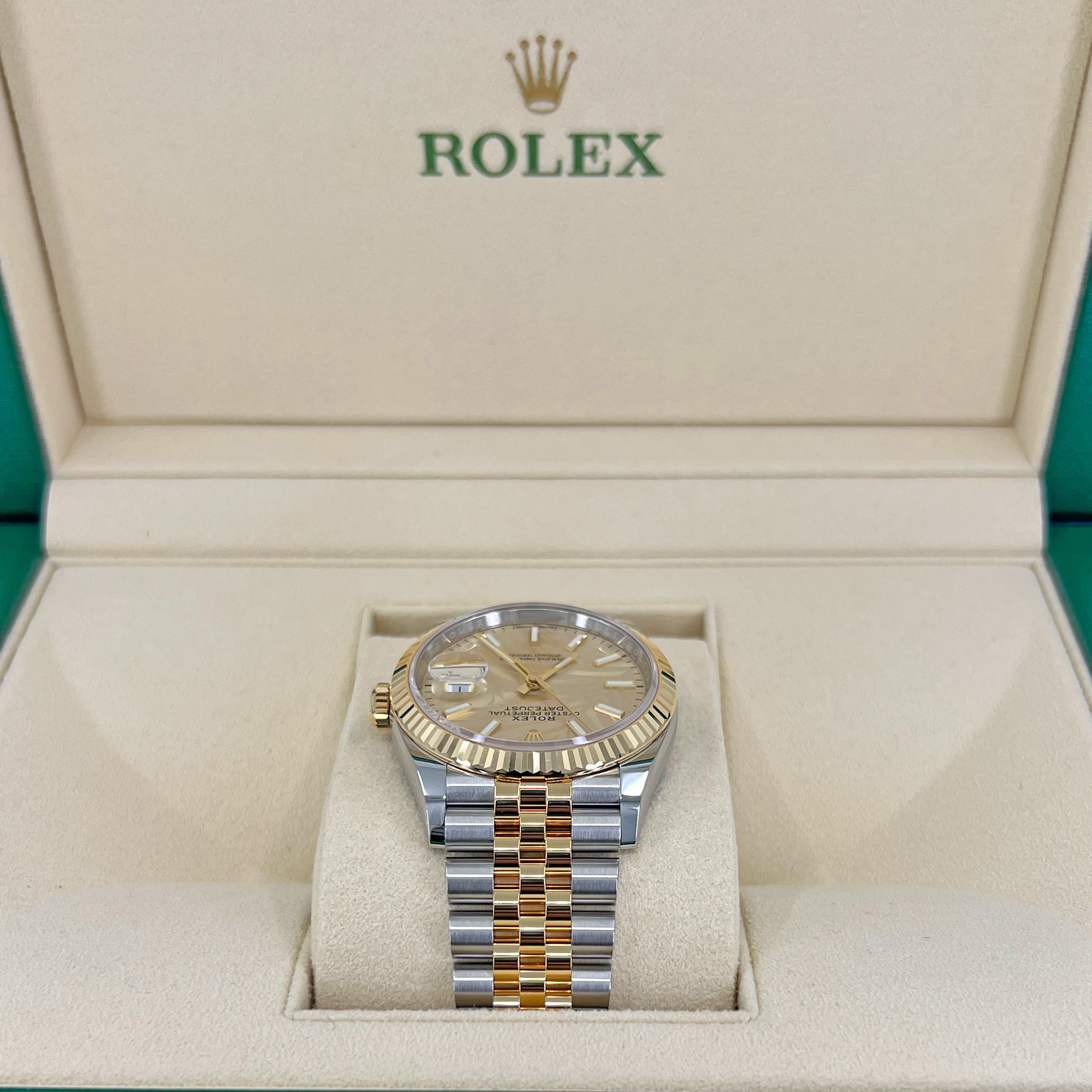 da uomo o donna Rolex Datejust 36 Palm Motif Riferimento # 126233, Set completo, 2025 in vendita