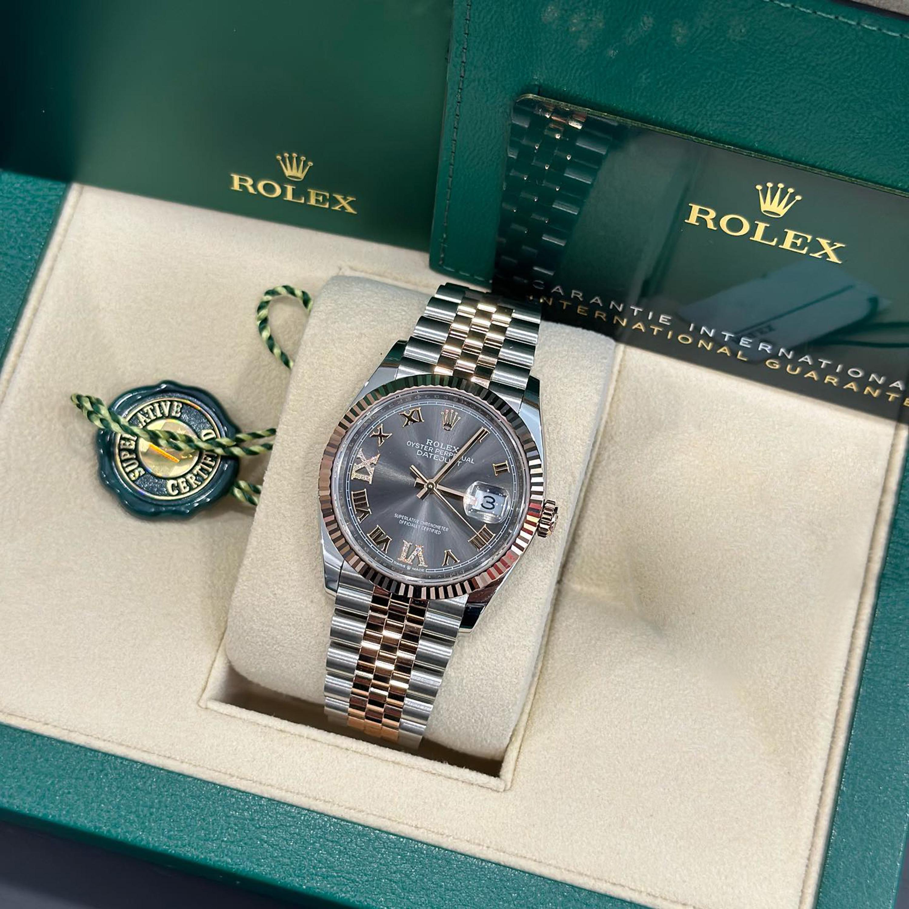 Ungetragene Rolex Datejust 36 Slate Jubilee Reference# 126231, Komplettset, 2025 im Angebot 7