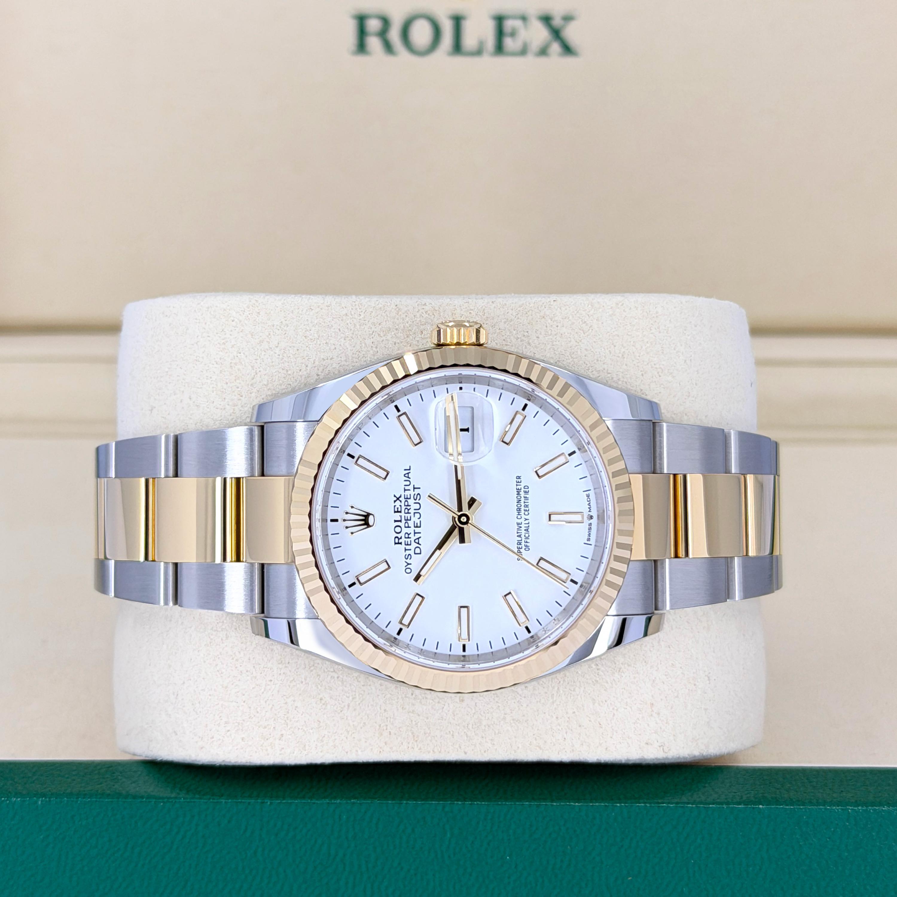 Unworn Rolex Datejust 36 White Oyster Reference# , Complete set, 2025 For Sale 4