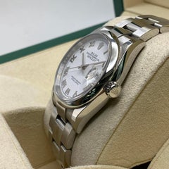Unworn Rolex Datejust 36mm 126200 Steel White Roman Dial Oyster Watch B&P