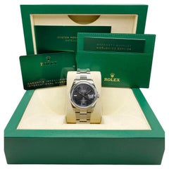 Rolex Datejust 36mm Acciaio Grigio Quadrante Wimbledon Orologio Automatico Uomo 126200